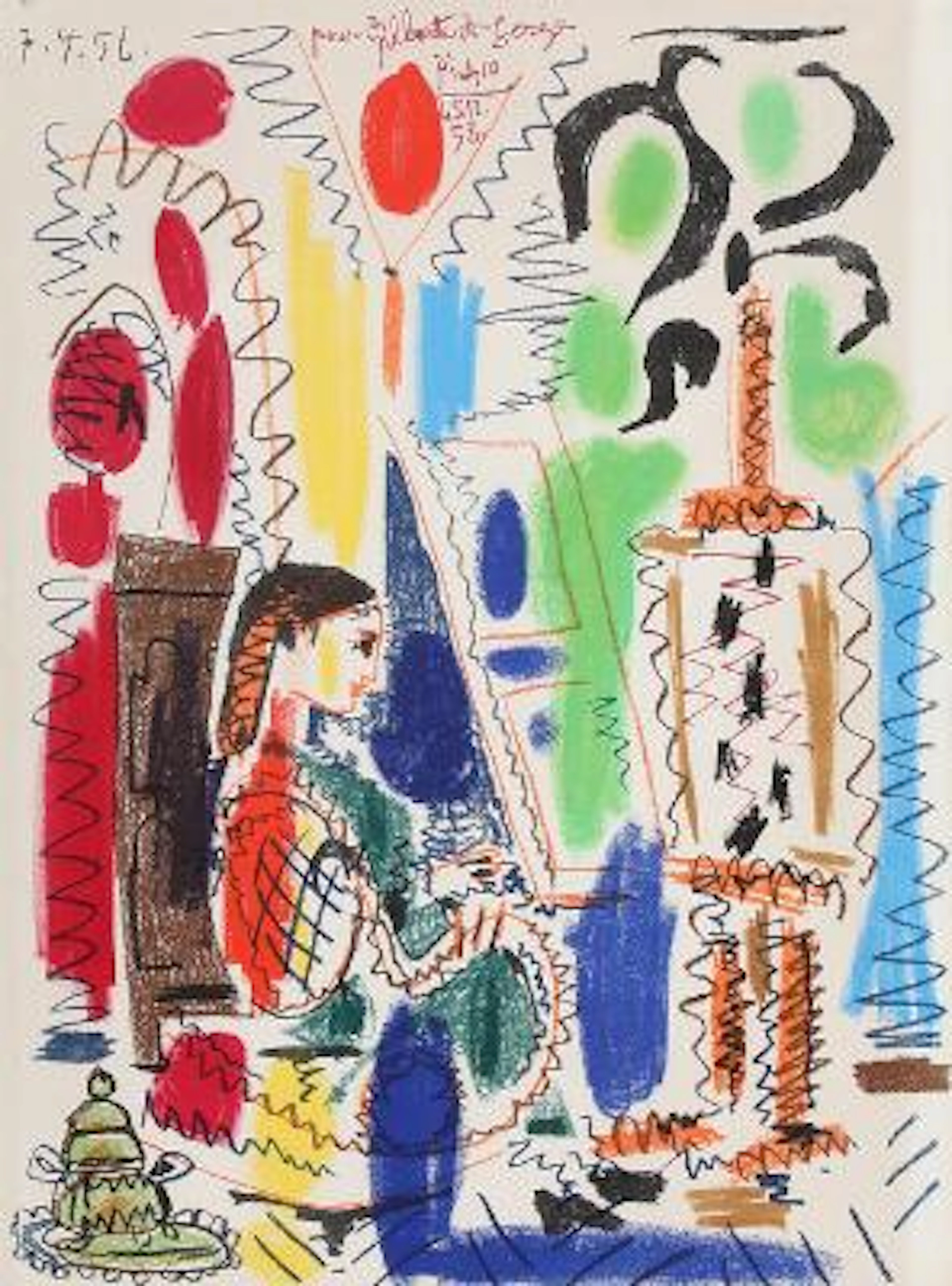 Pablo Picasso: "L'Atelier de Cannes". Unsigned. Lithograph in colours.
