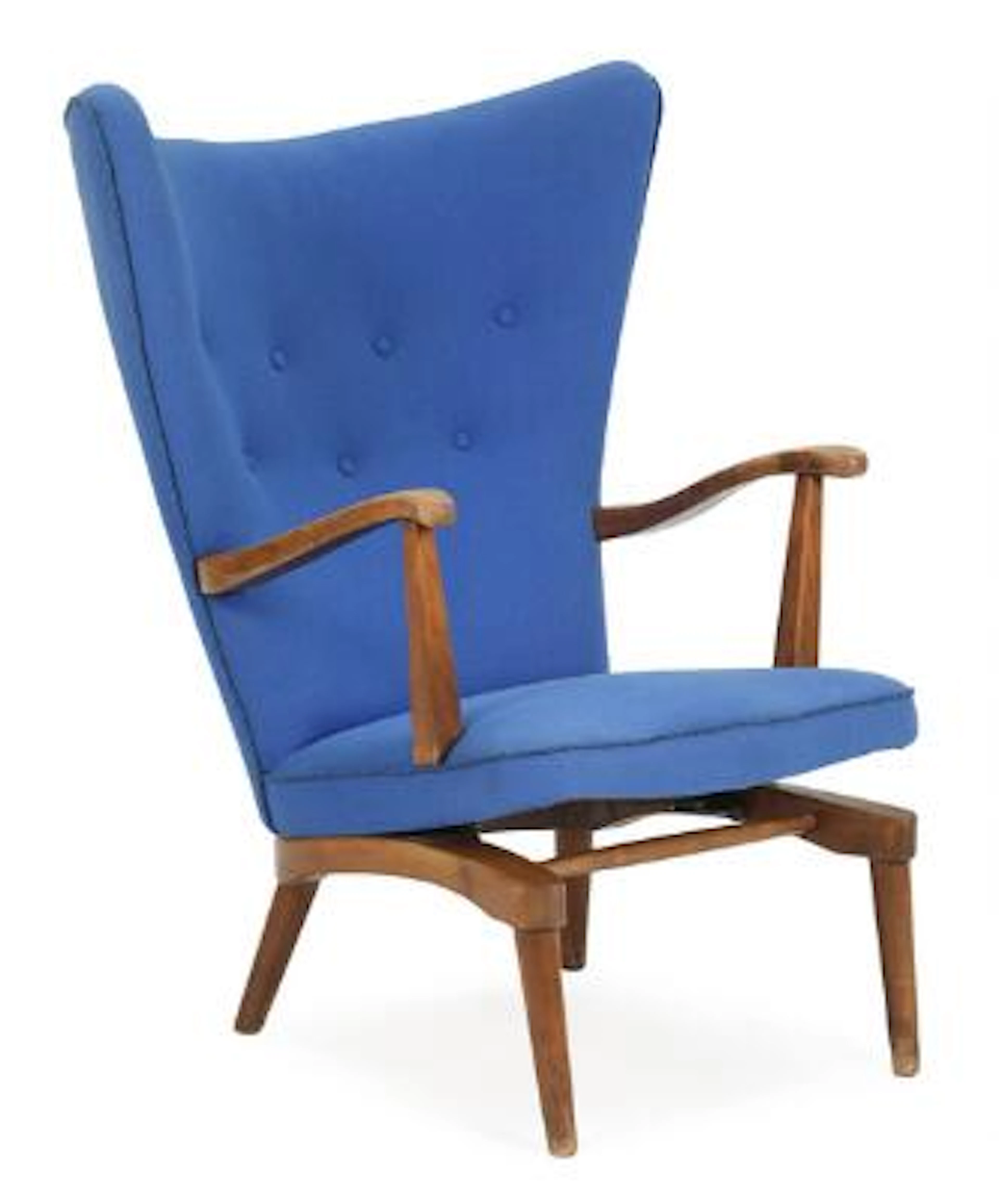 Danish furniture design: Rocking chair with dark stianed beech frame