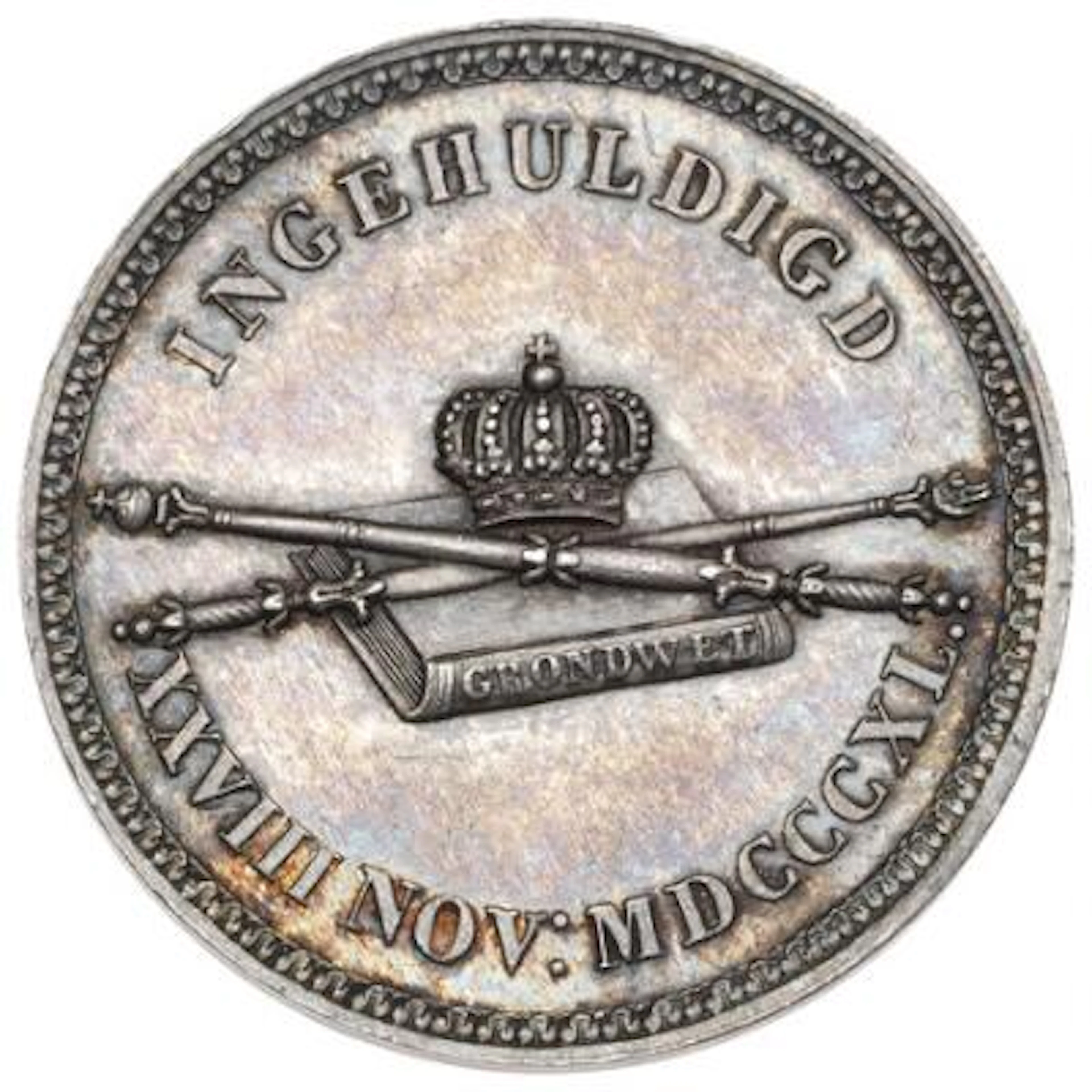 Holland, Willem II, Inaugiuration medal, 28th Nov. 1840, Ag, 23 mm