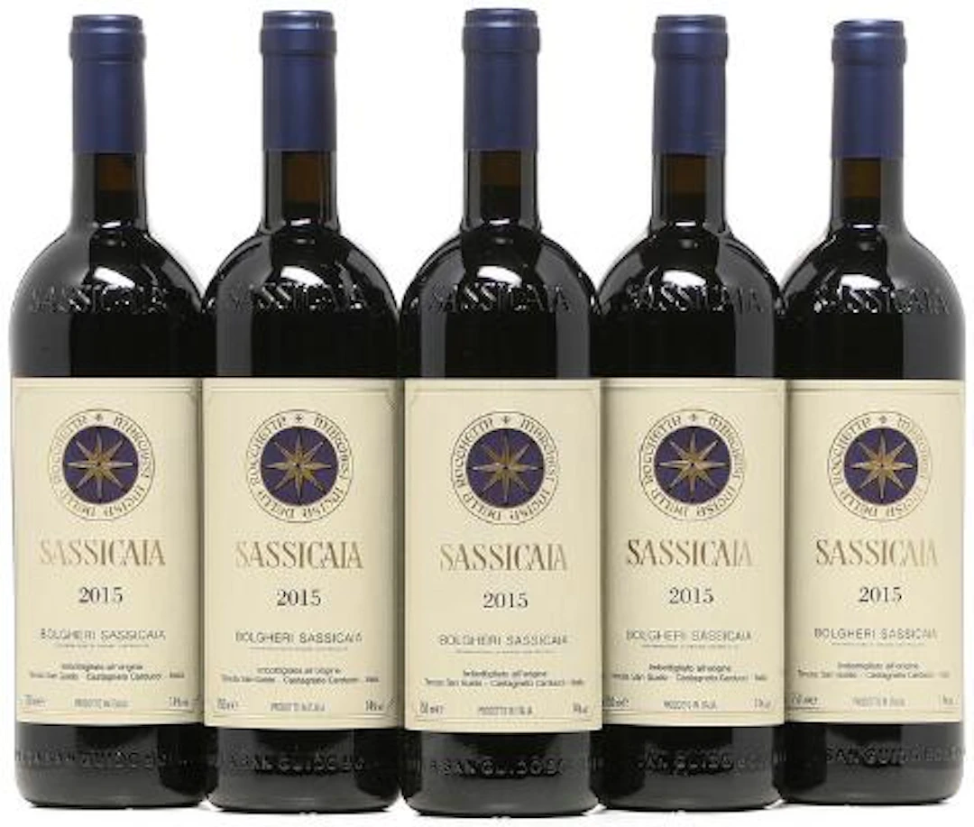 5 bts. Sassicaia IGT, Tenuta San Guido 2015 A (hf/in). Owc. – Bruun