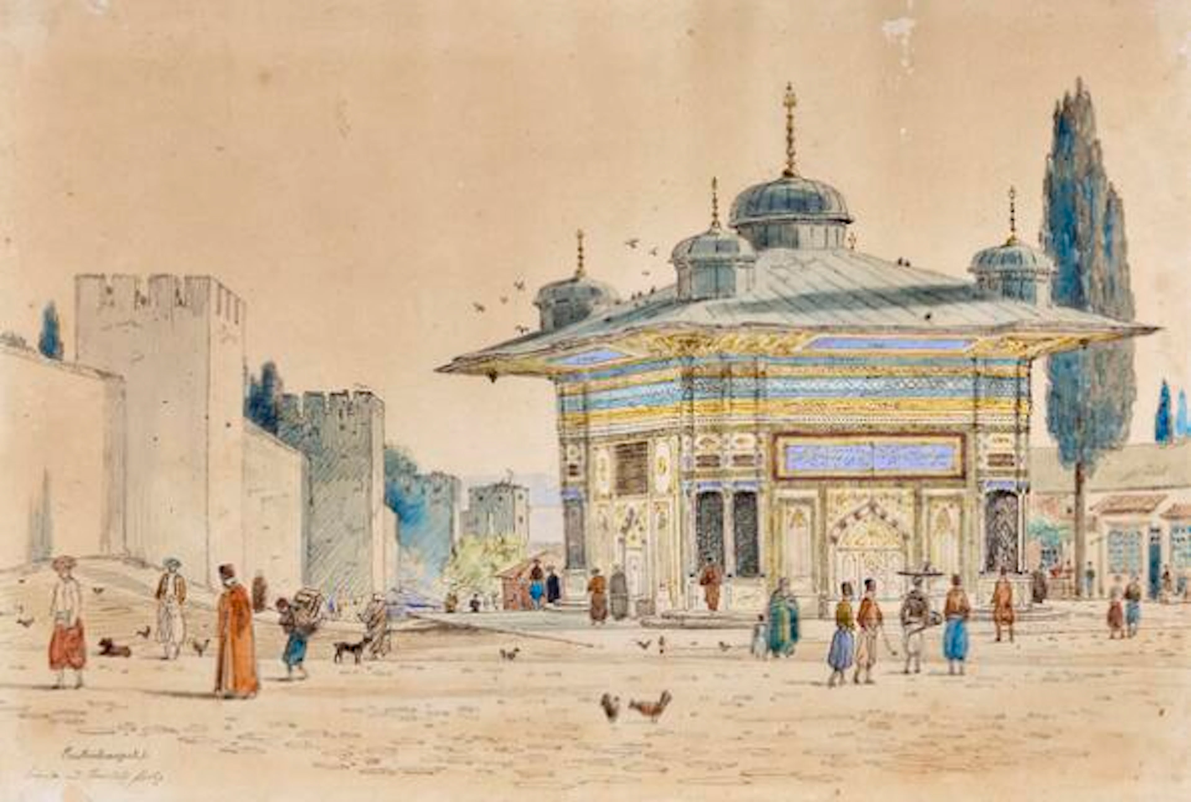 Martinus Rørbye: The Well at the Gate of the Seraglio, Constantinople.