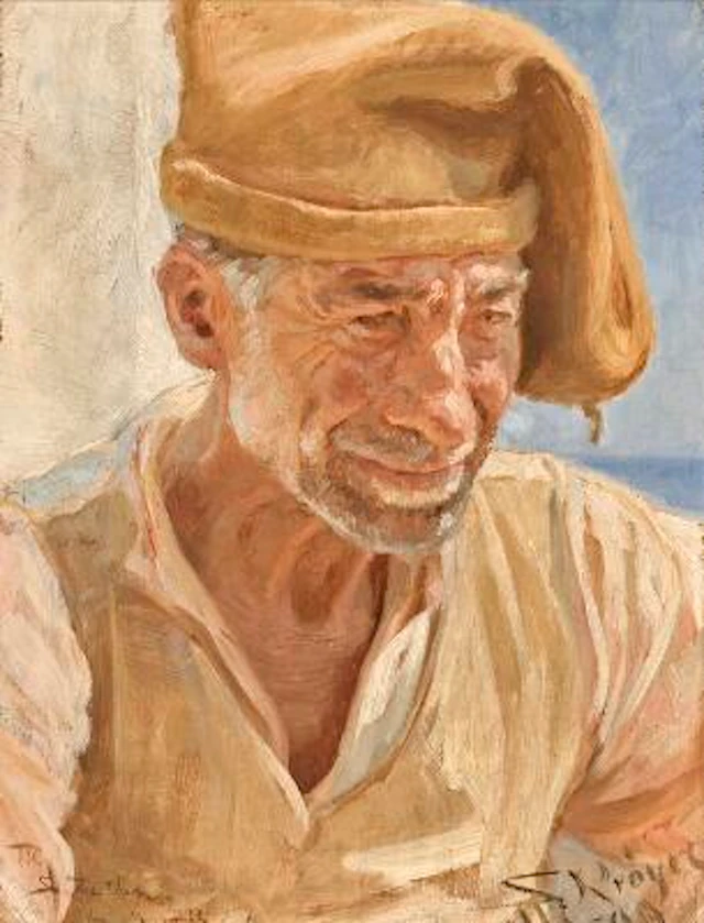 P. S. Krøyer: Italian fisherman. Signed and dated S. Krøyer Amalfi