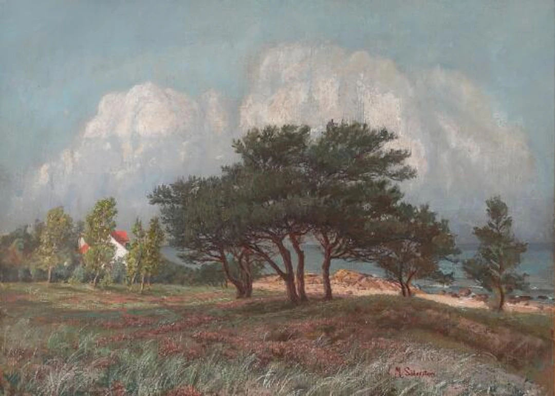 Martin Silberstein: Landscape from Bornholm. Signed M. Silberstein.