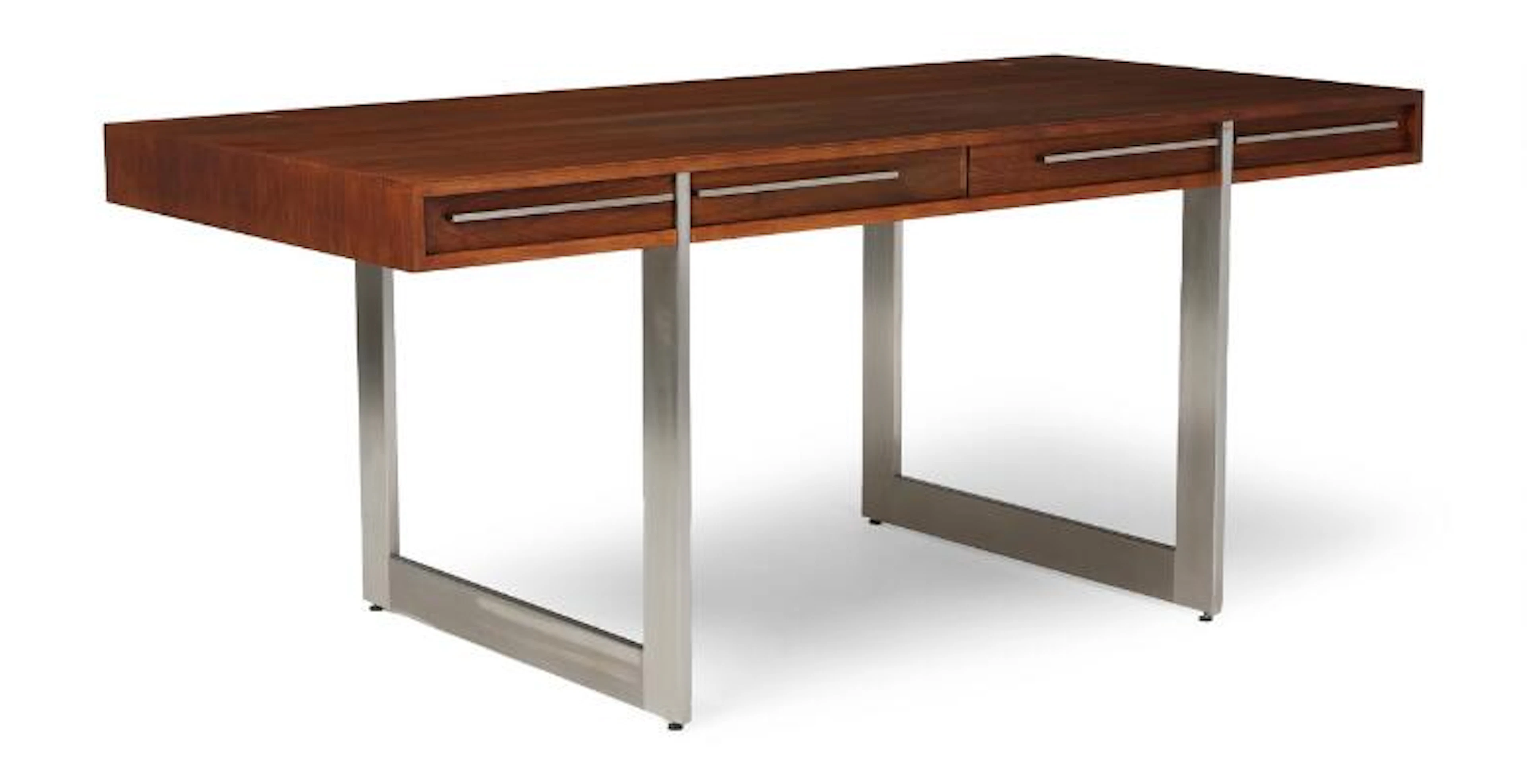 Ebbe Gehl, Søren Nissen: Desk with steel legs and walnut wood top.