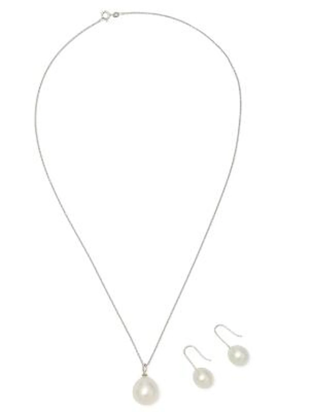 Lene Visholm: A pearl jewellery set comprising of a necklace and a