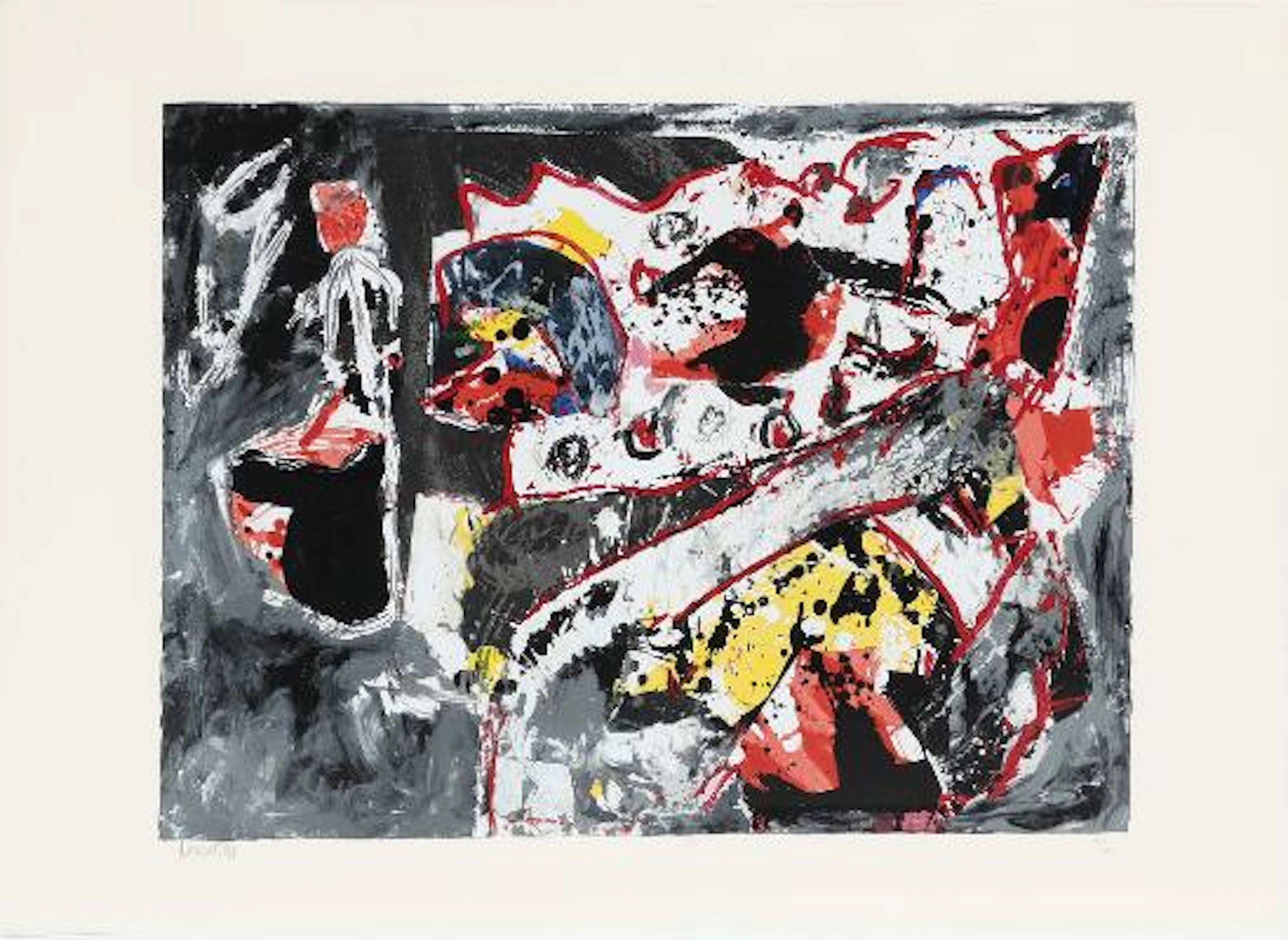 Jacques Doucet: Composition. Signed Doucet 91, 140/200. Lithograph