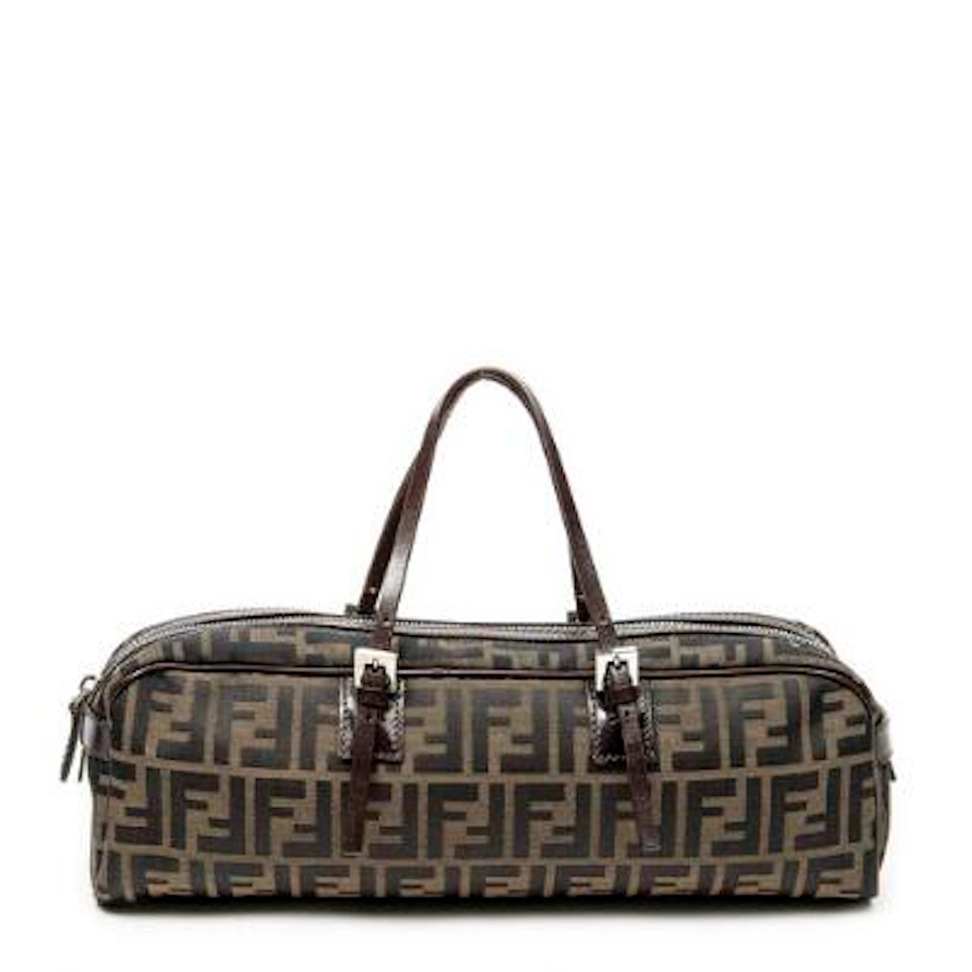 Fendi: "Rectangular Bauletto" bag in brown/monogram Zucca-canvas with
