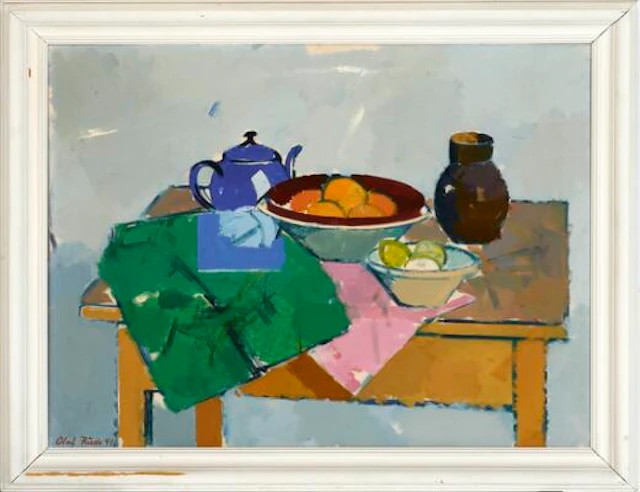 Olaf Rude: Still life. Signed Olaf Rude 41. Oil on canvas. 80 x 100