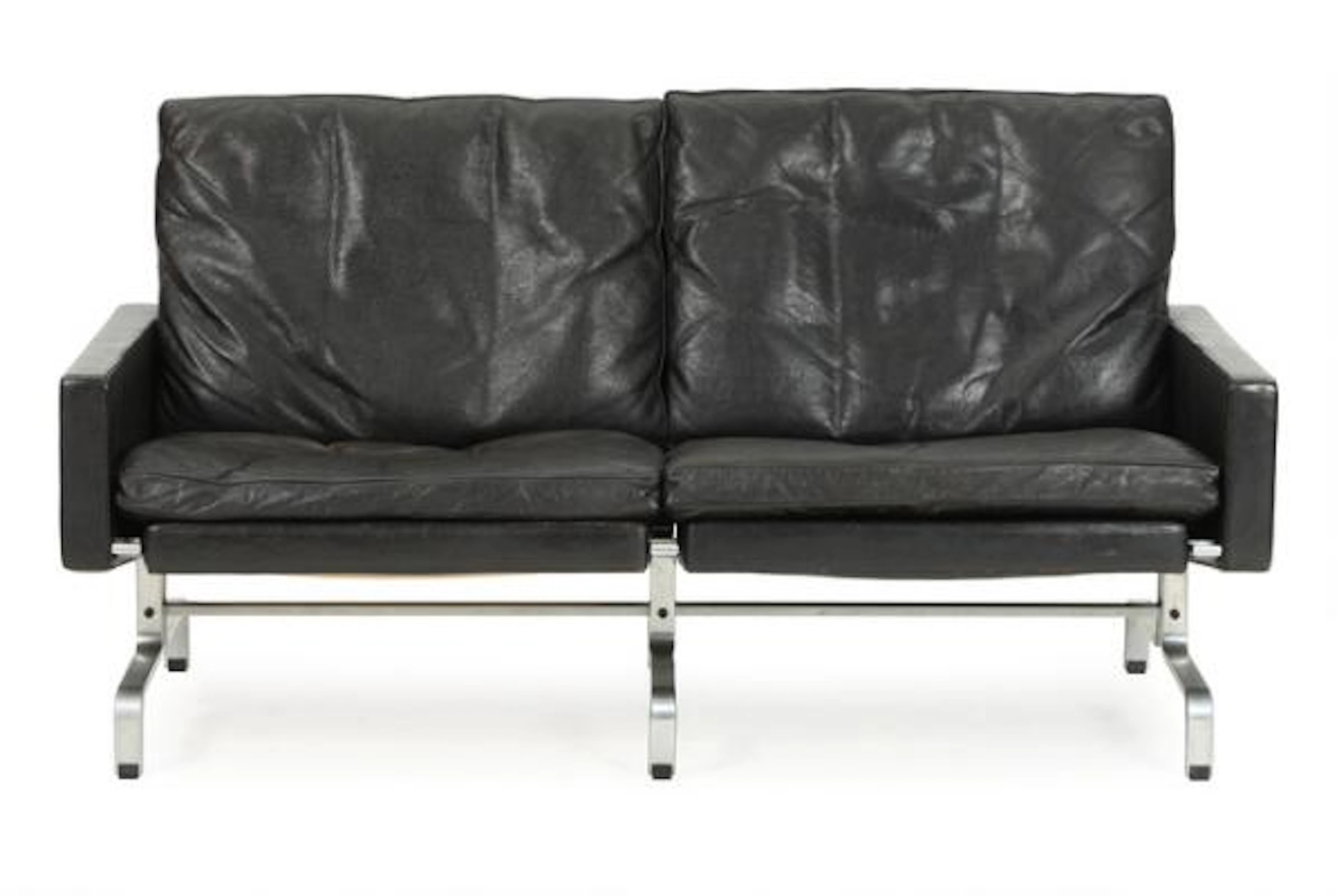 Poul Kjærholm: “PK 31/2”. Freestanding two seater sofa, matte chromed