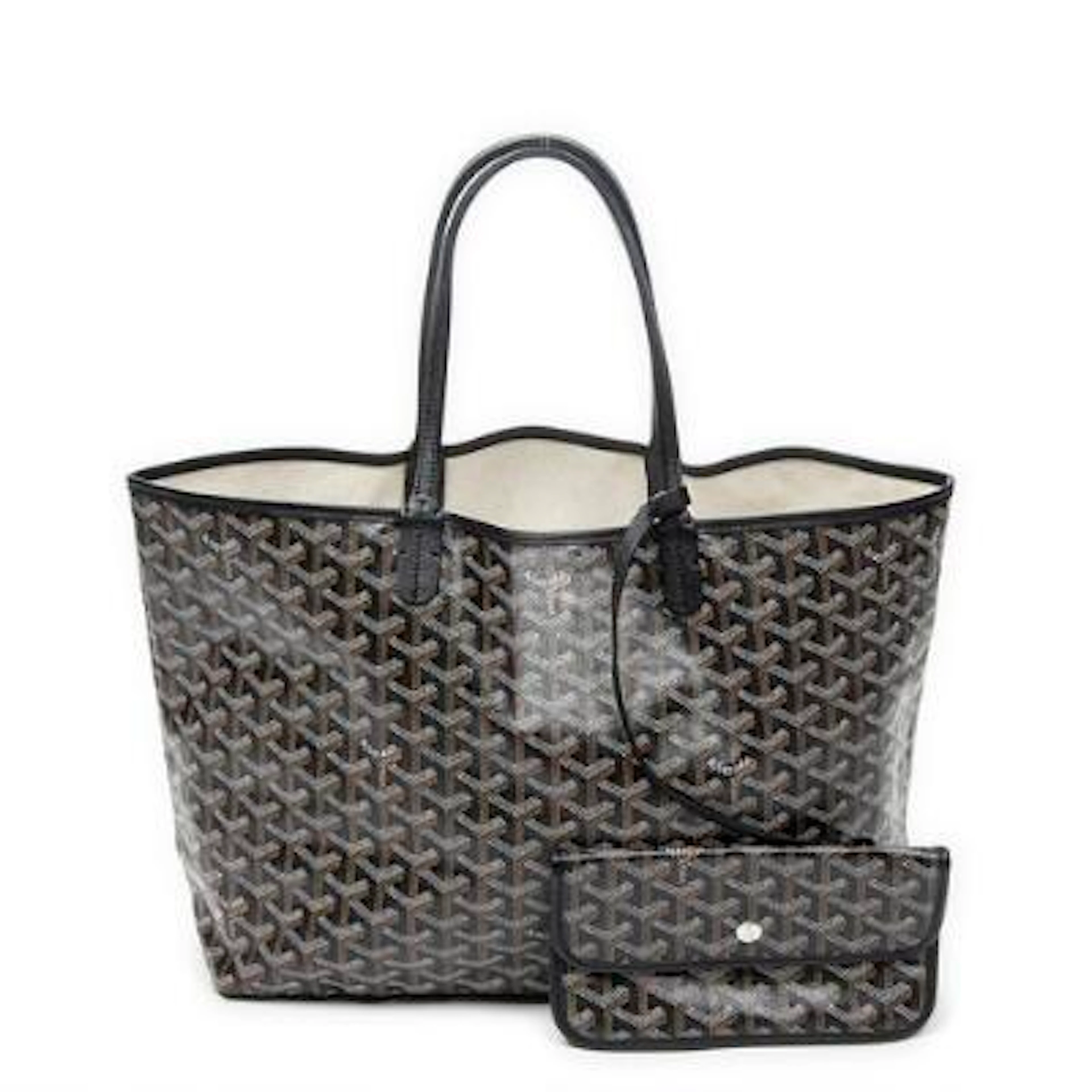 Goyard: A "Saint Louis PM" shopper in Goyardine-coated canvas with