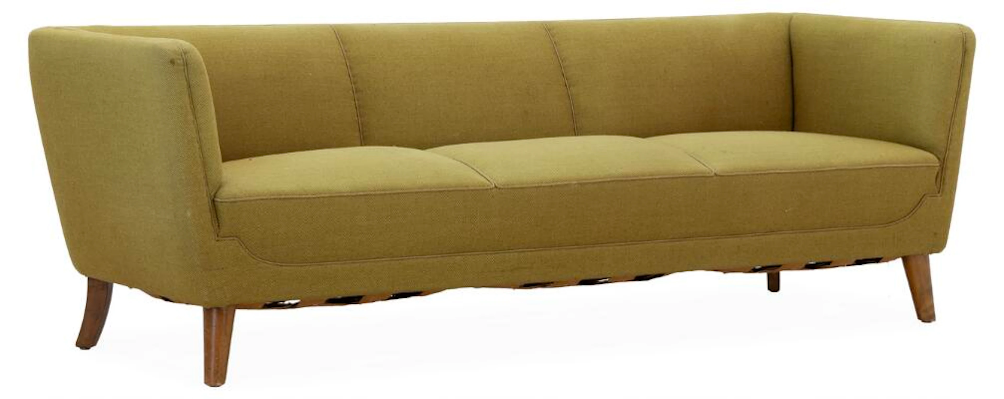Danish furniture design: Freestanding three seater sofa with stained
