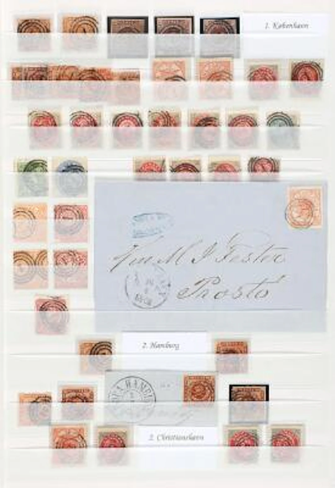 Denmark. Numeral canc. Very fine collection numeral canc. in a stockbook