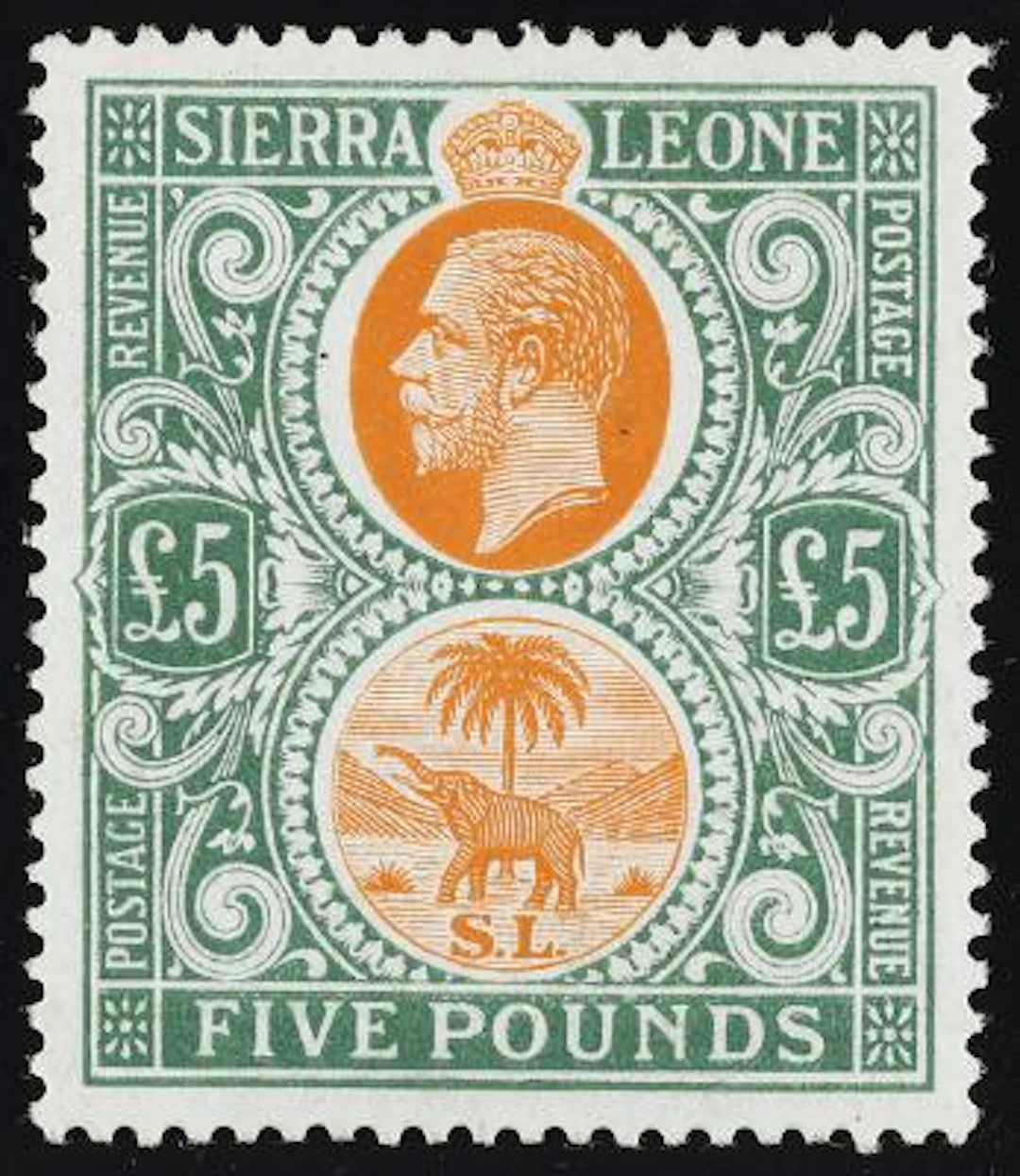 Sierra Leone. £5. A very scarce copy in very fine MNH cond. (£3500