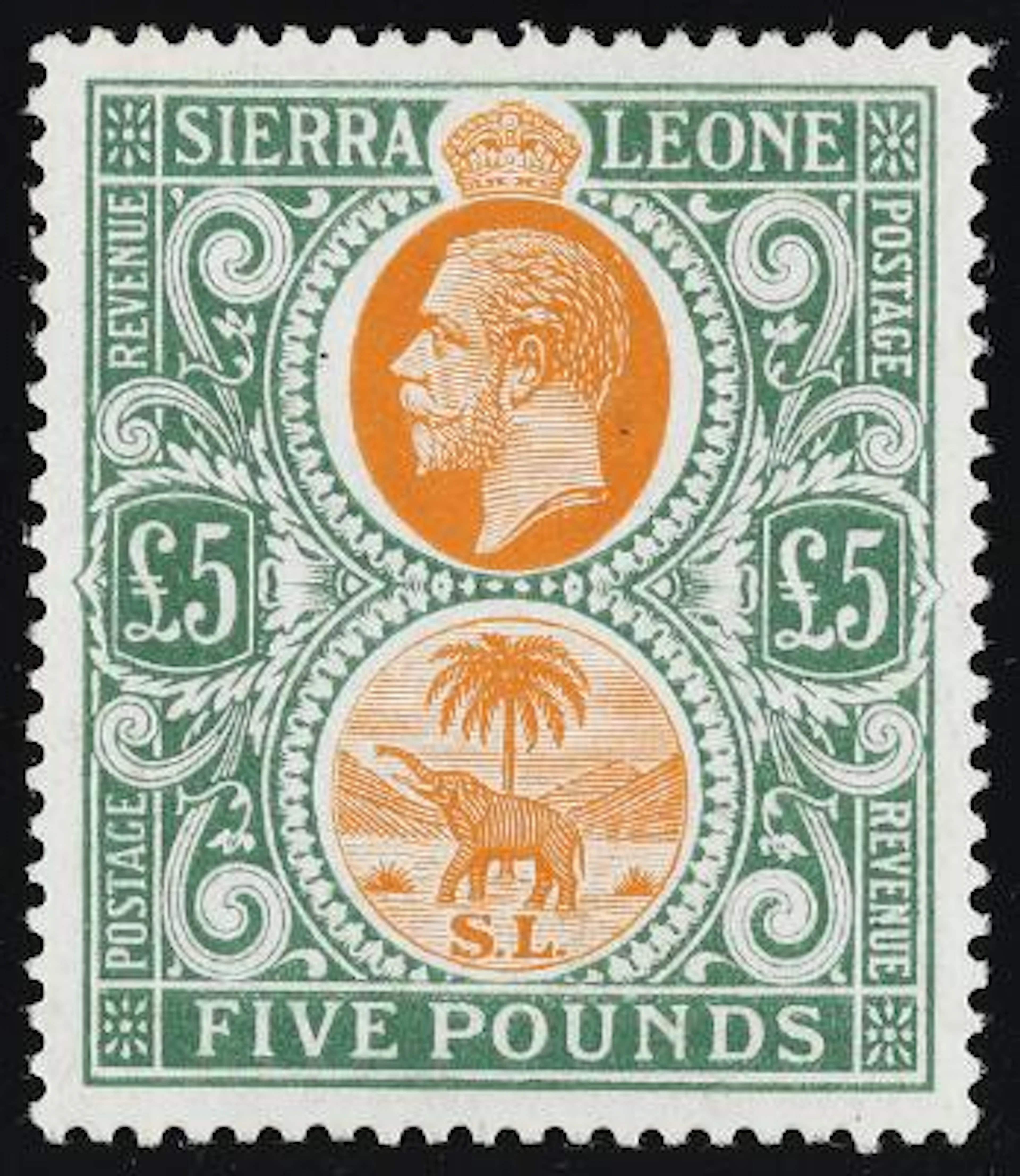 Sierra Leone. £5. A very scarce copy in very fine MNH cond. (£3500
