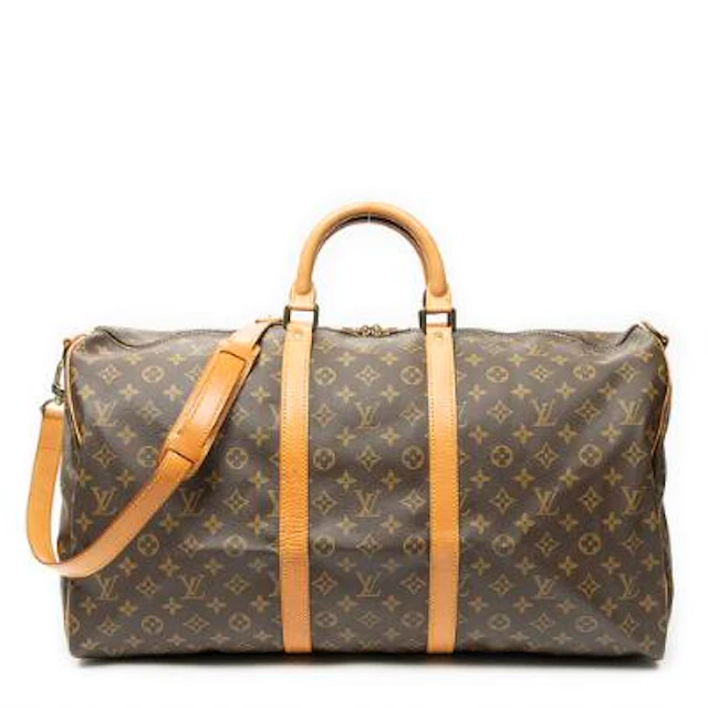 Louis Vuitton: A "Keepall 55" bag of brown monogram coated canvas