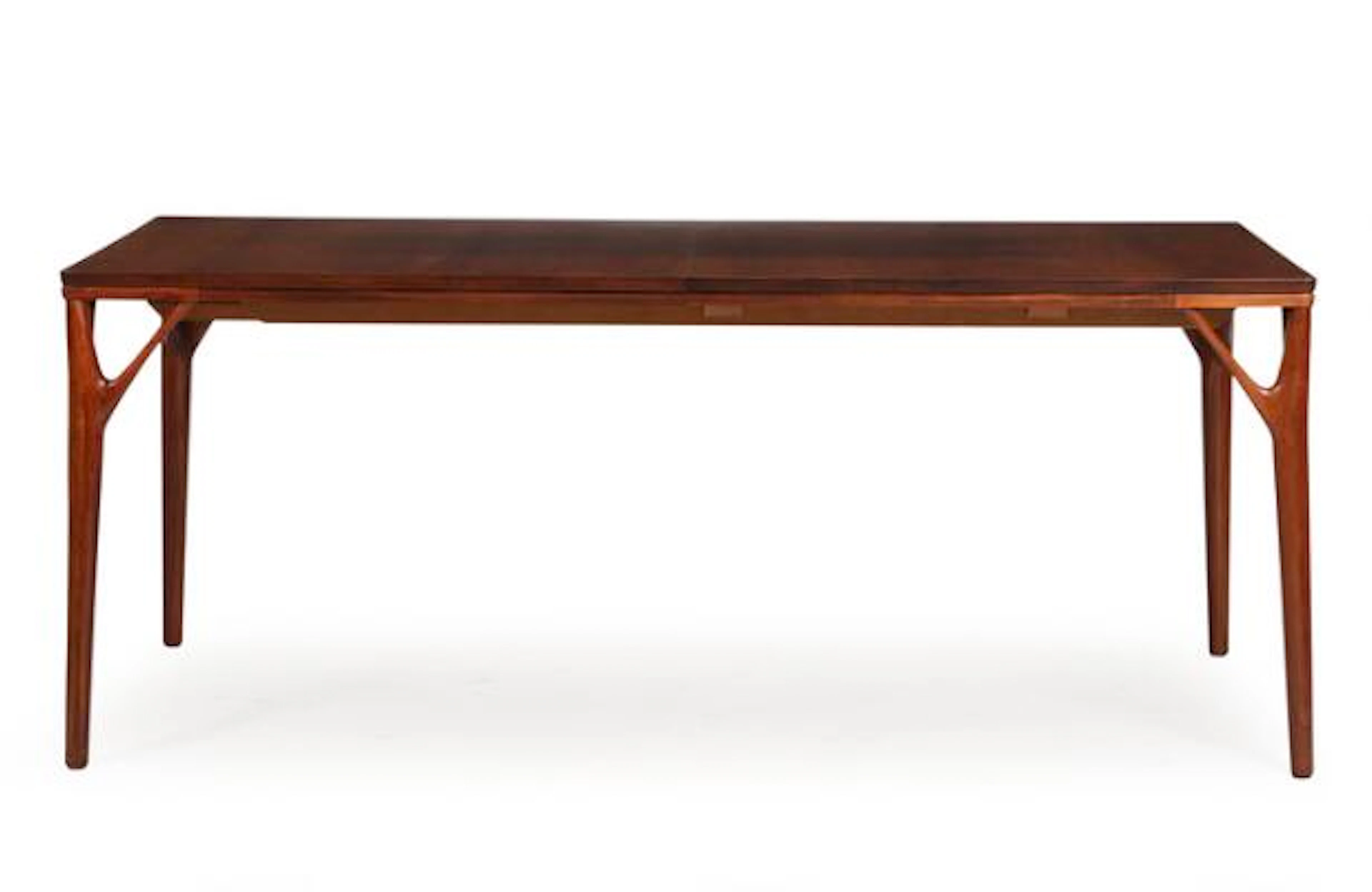 Willy Sigh: Rectangular Brazilian rosewood dining table with extension