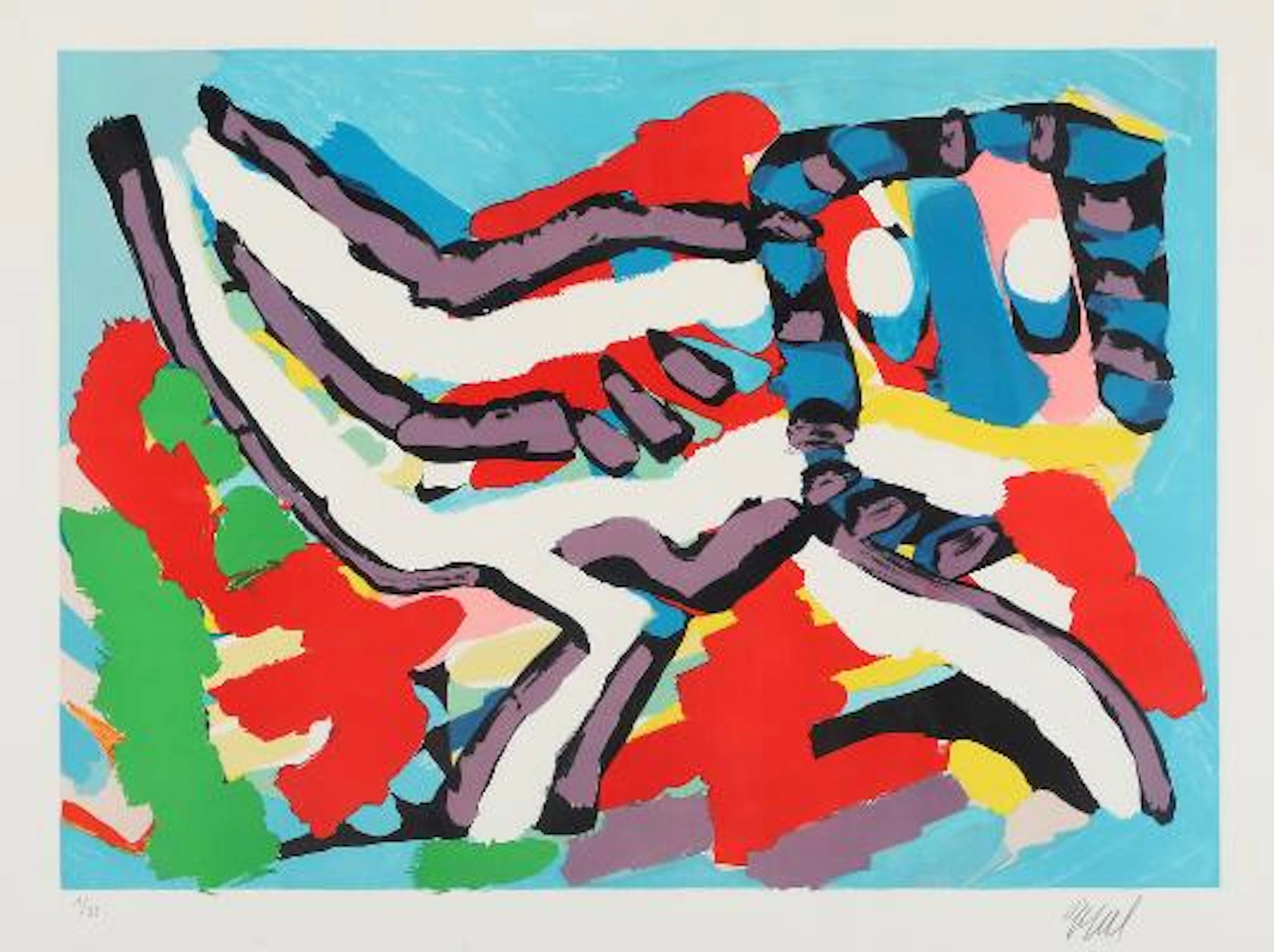 Karel Appel: "Après-midi d'un singe". Signed Appel, 1/85. Lithograph