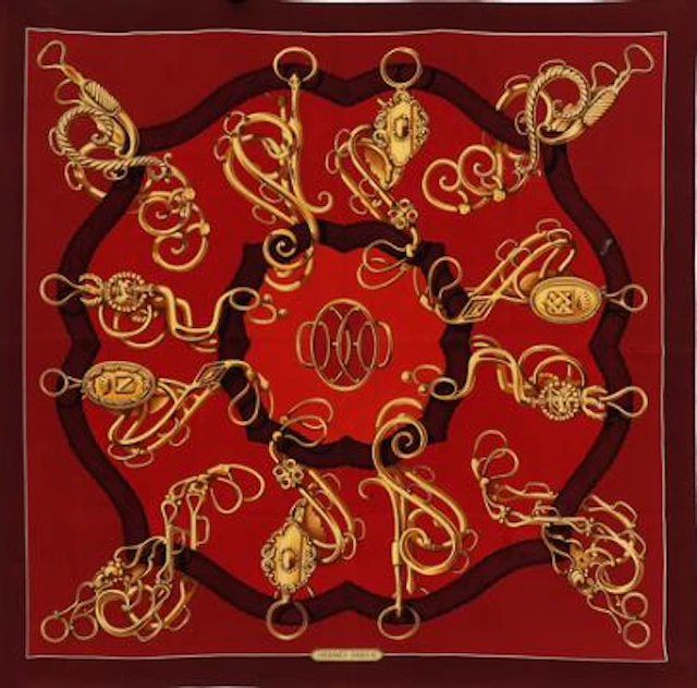 Hermès: A silk scarf with motif "Profile" by Shan Merry. App. 85 x