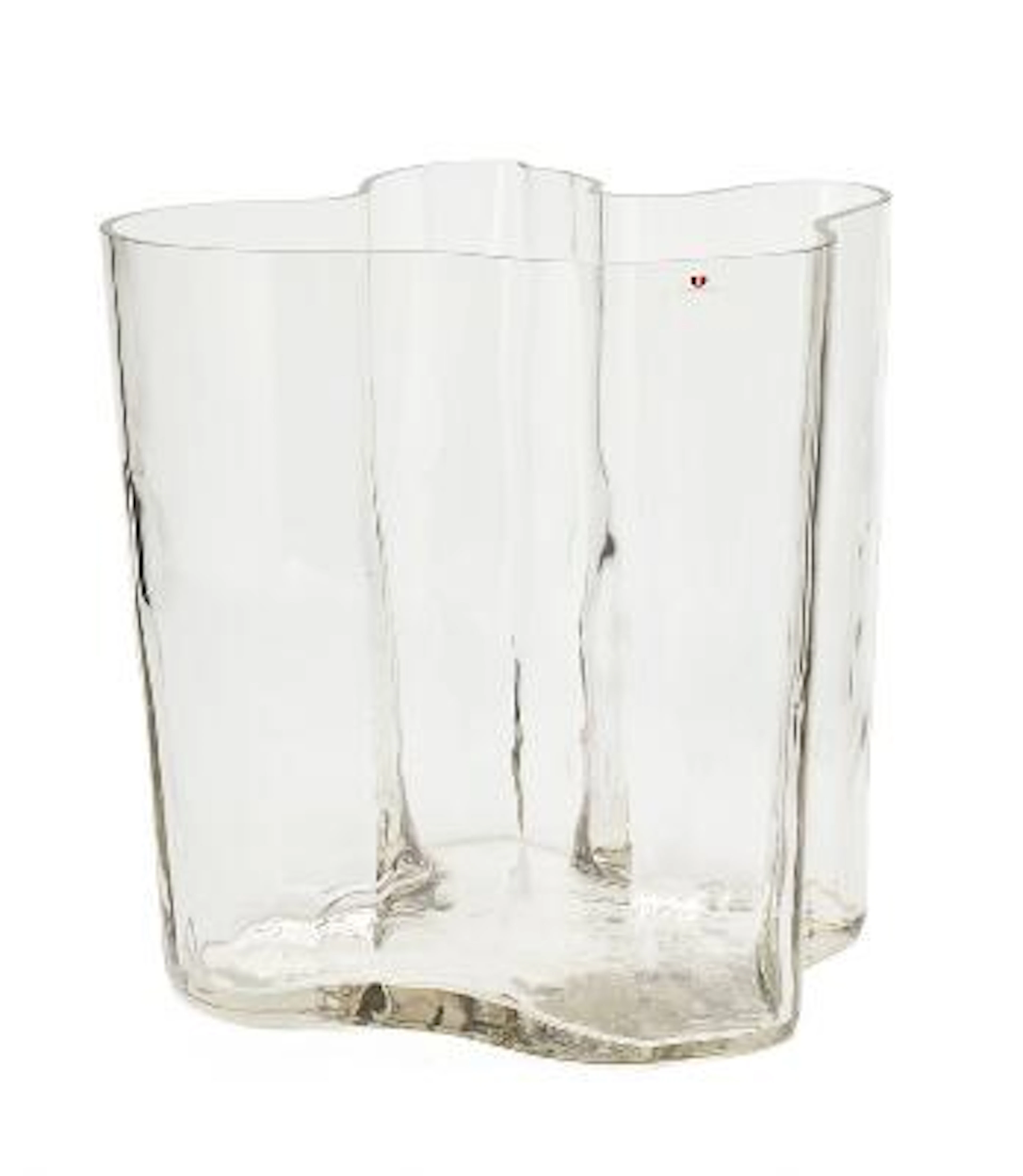 Alvar Aalto: A large vase of mouth-blown clear glass. Signed Alvar