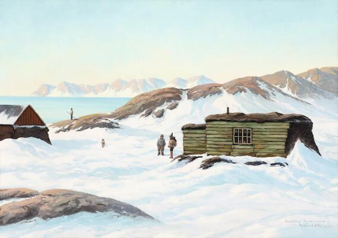 Emanuel A. Petersen: "Rodebay", North Greenland. Signed Emanuel A.