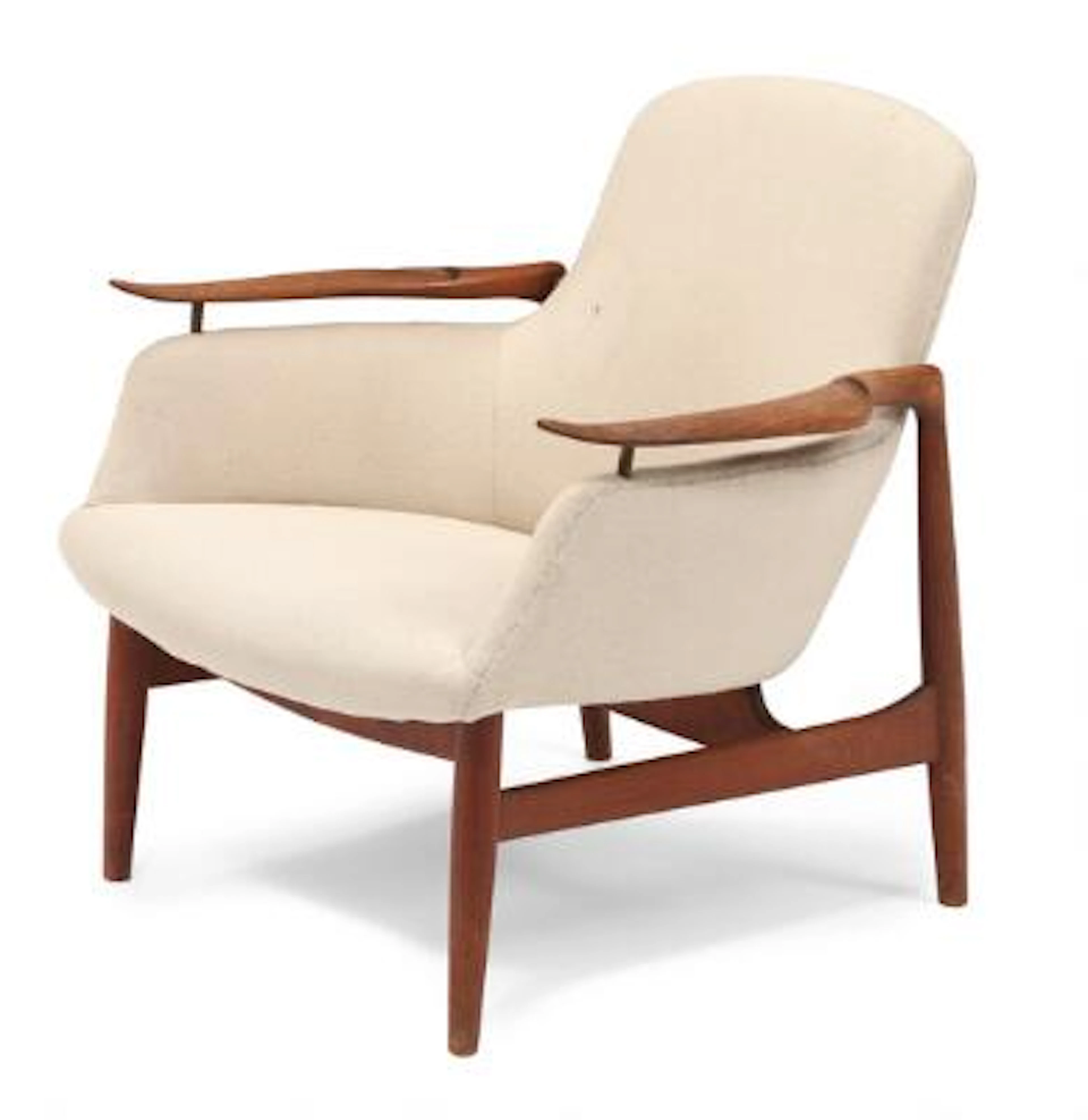 Finn Juhl: “FJ 53”. A teak easy chair with “floating” armrests on