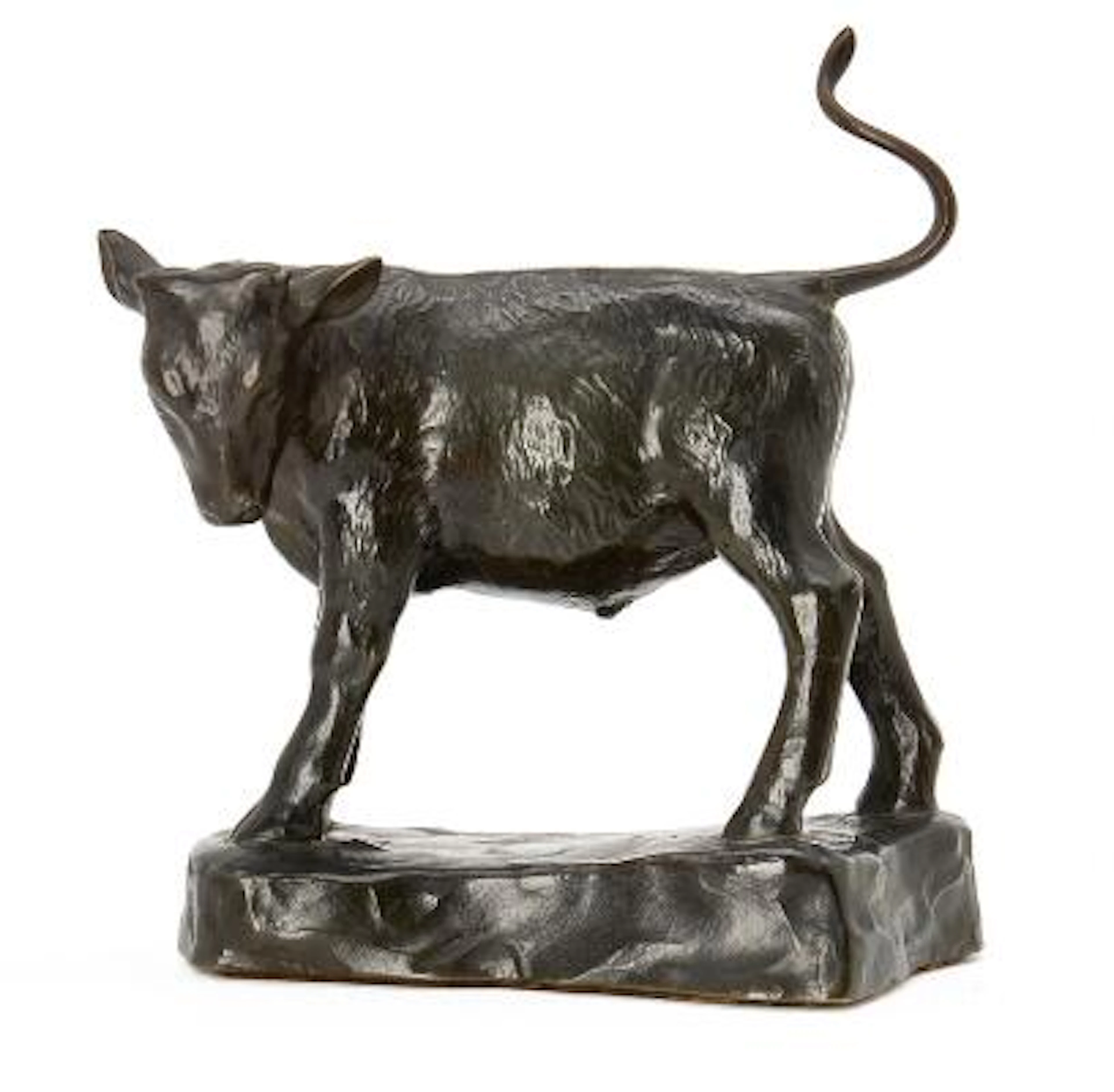 Just Andersen: A small, patinated "disko" metal figure in the shape