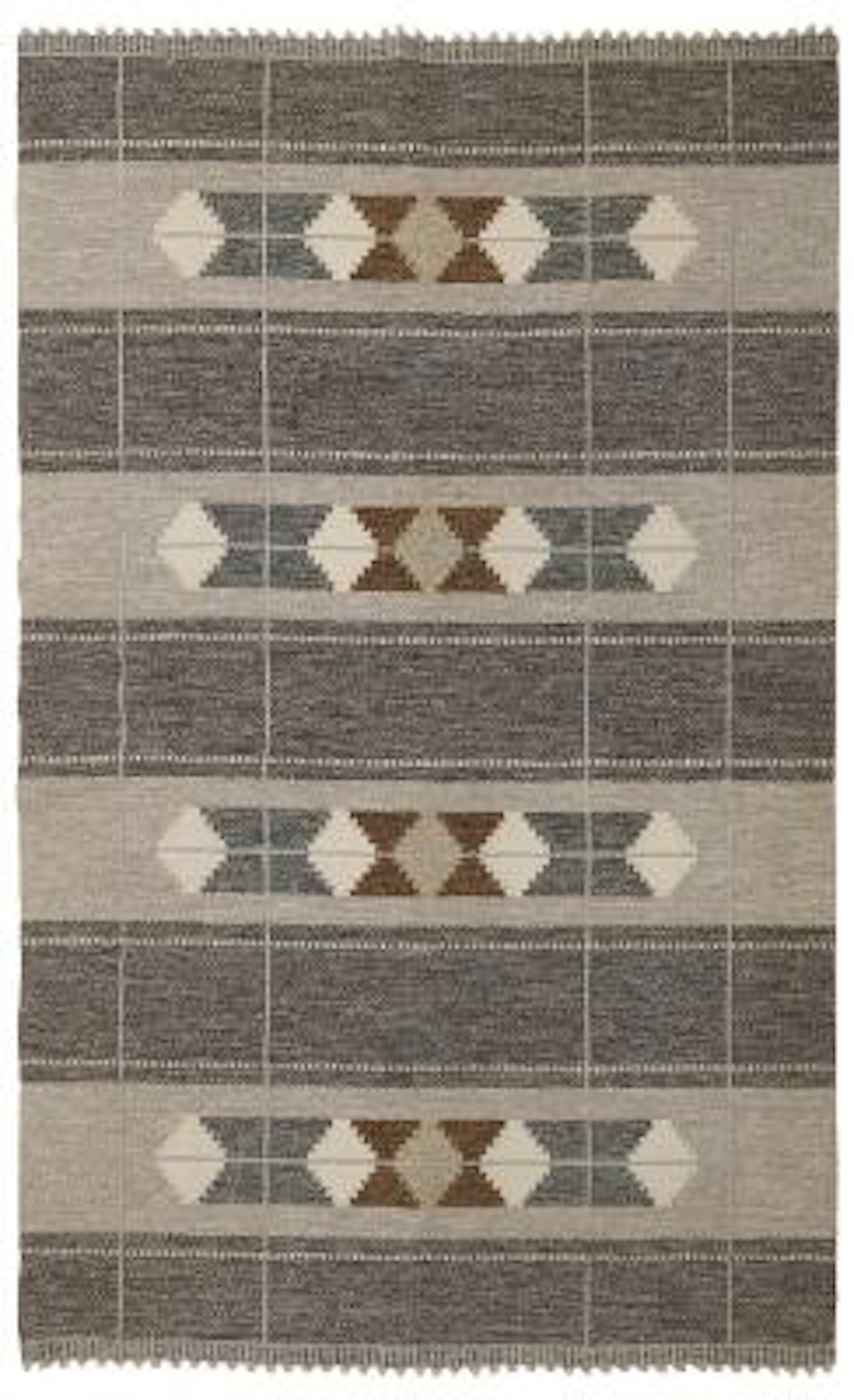 Swedish design: Handwoven wool carpet in "rölakan" flatweave technique.