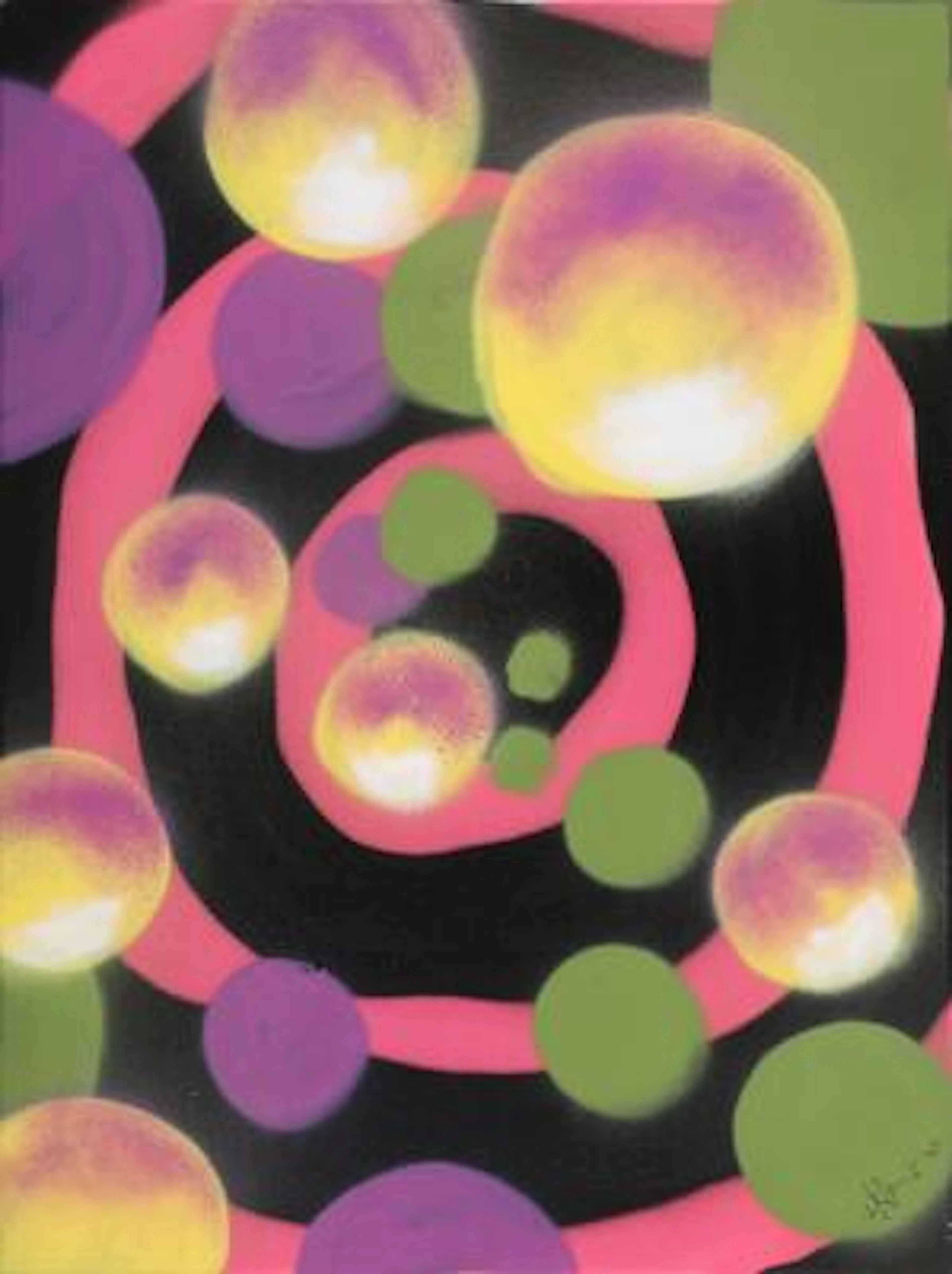 LRON (Lars Jensen): Untitled, 2022. Signed LRON 22. Spray on canvas.