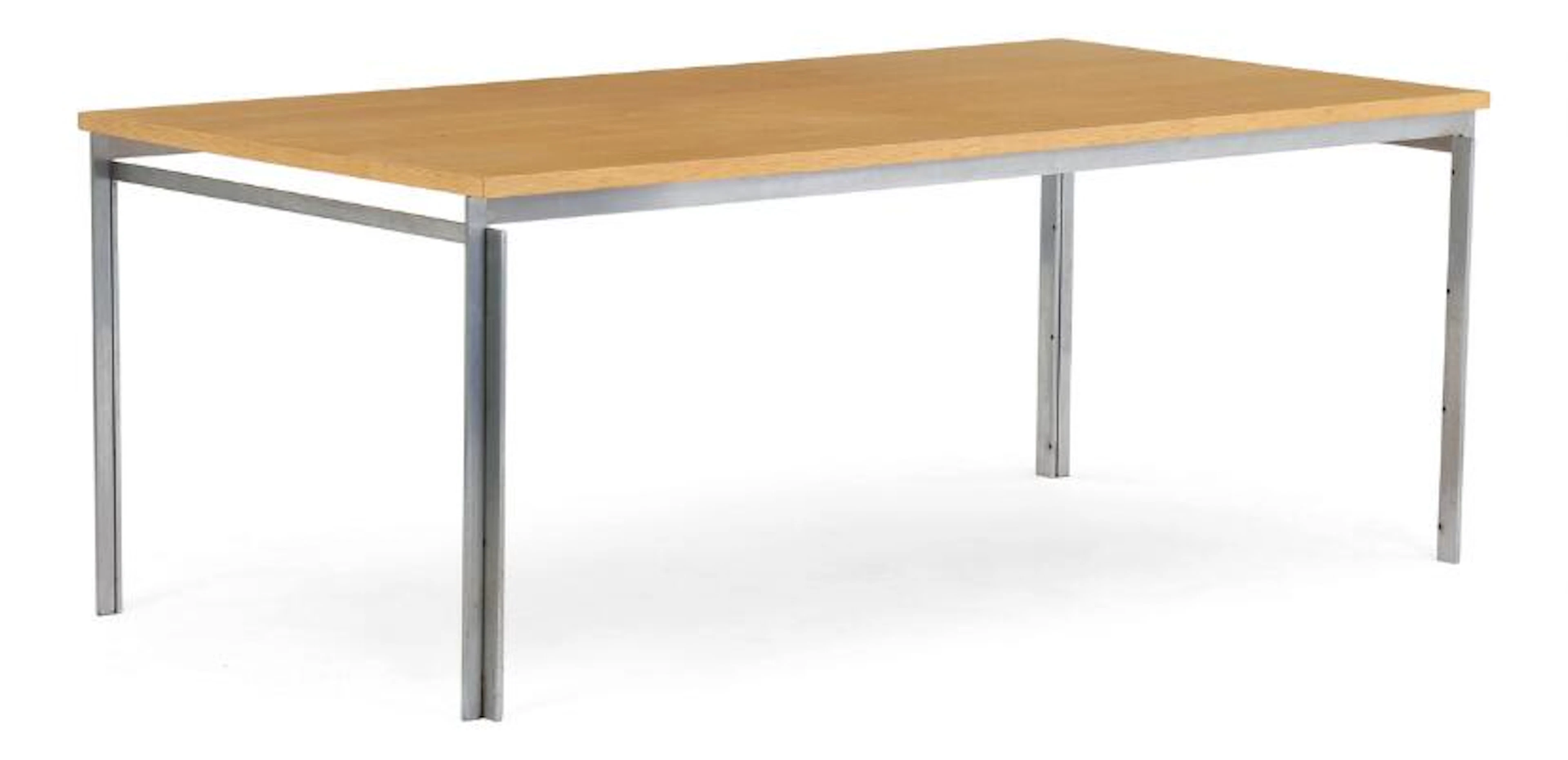 Poul Kjærholm: “PK 55”. Work table with steel frame. Ash wood top.
