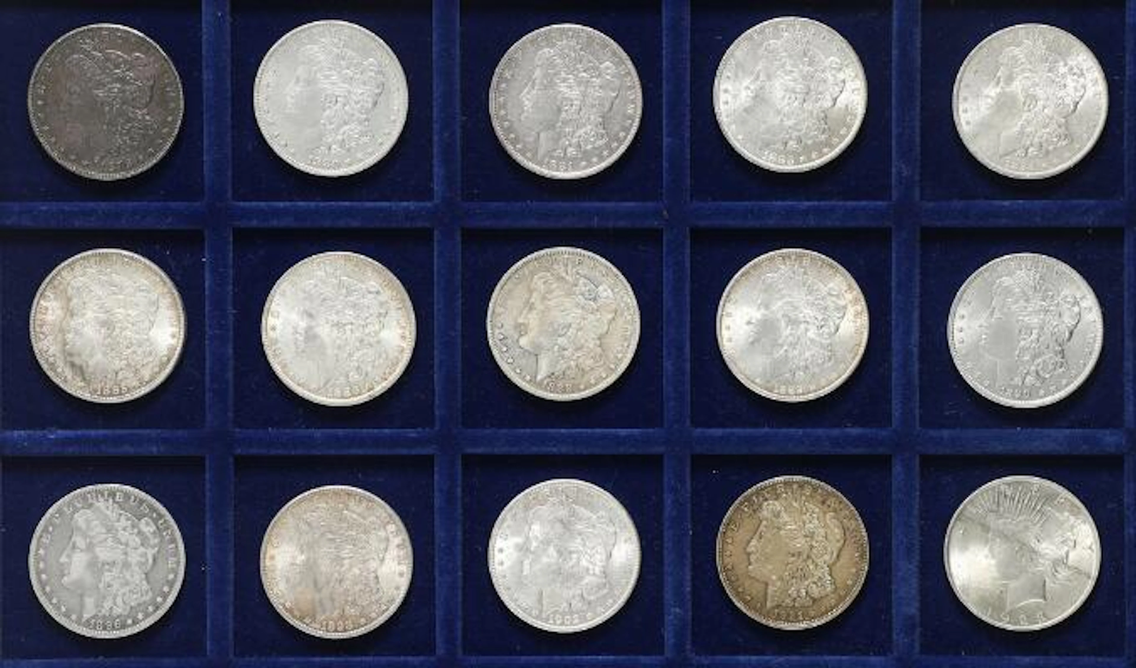 USA, Dollar 1878 S, 1880, 1881 O, 1883 O, 1884 O, 1885, 1886, 1888