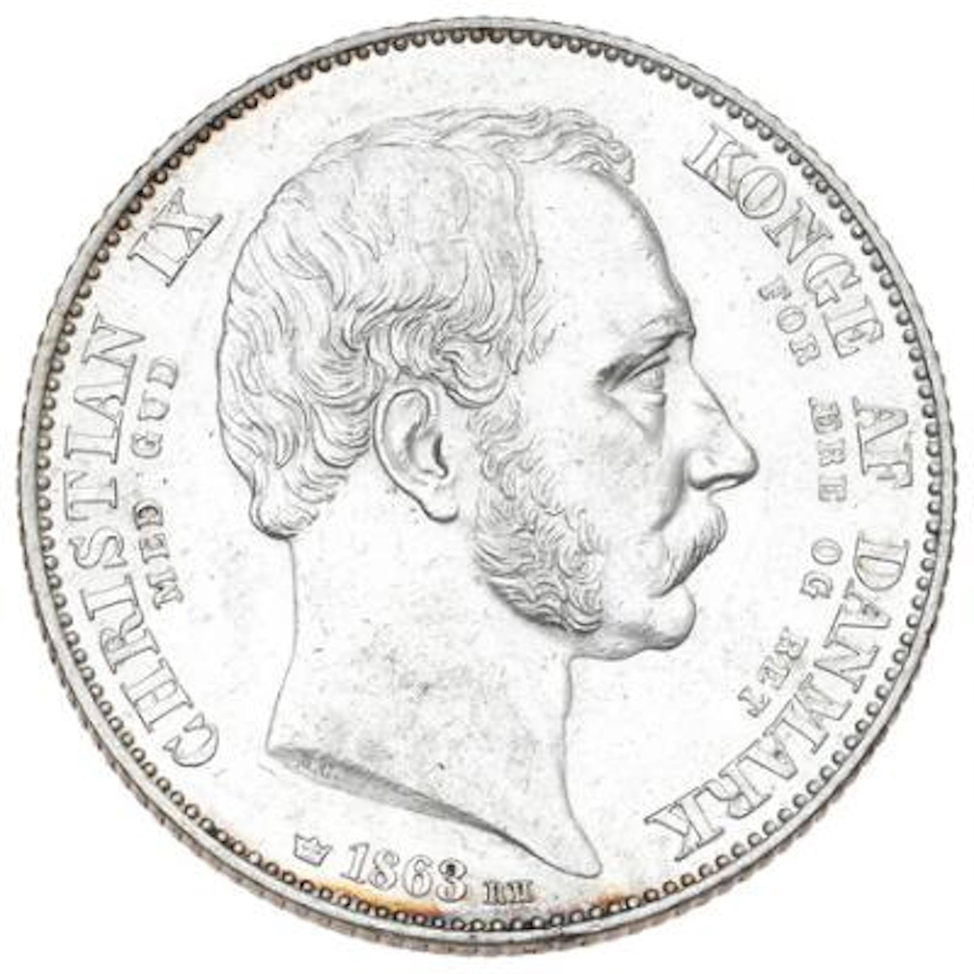Christian IX, 2 rigsdaler 1863 RH, "Accession", H 3 – Bruun Rasmussen