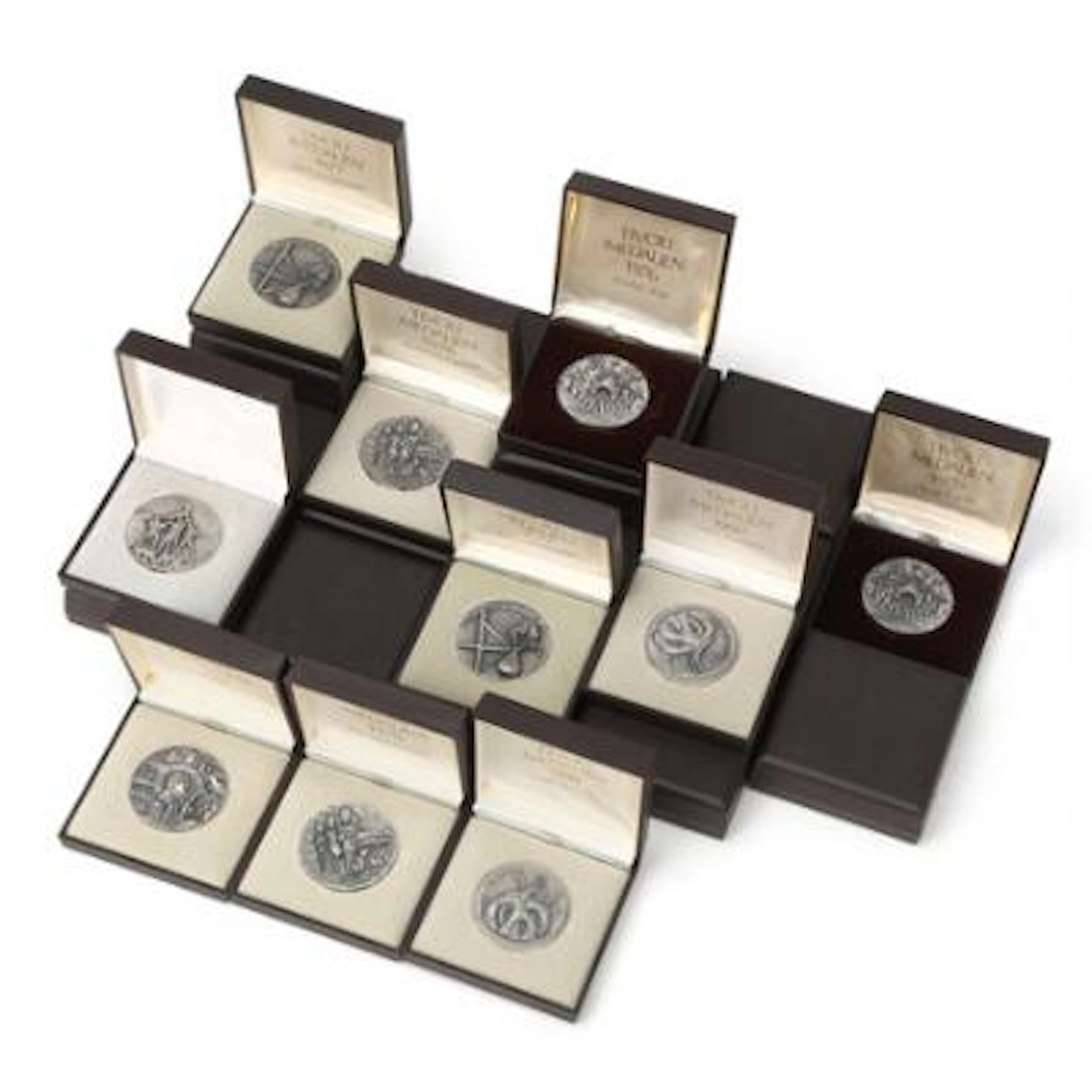Margrethe II, Tivoli medals, 1976 (5 pcs.), 1977 (4), 1978 (4), 1979