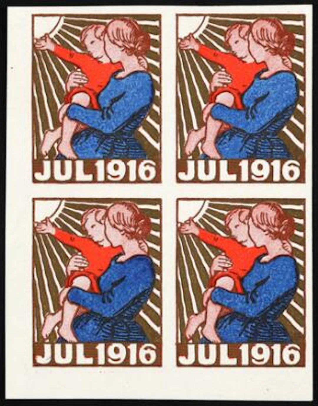 Christmas. 1916. Imperforated proof. Strong colour and on thick paper