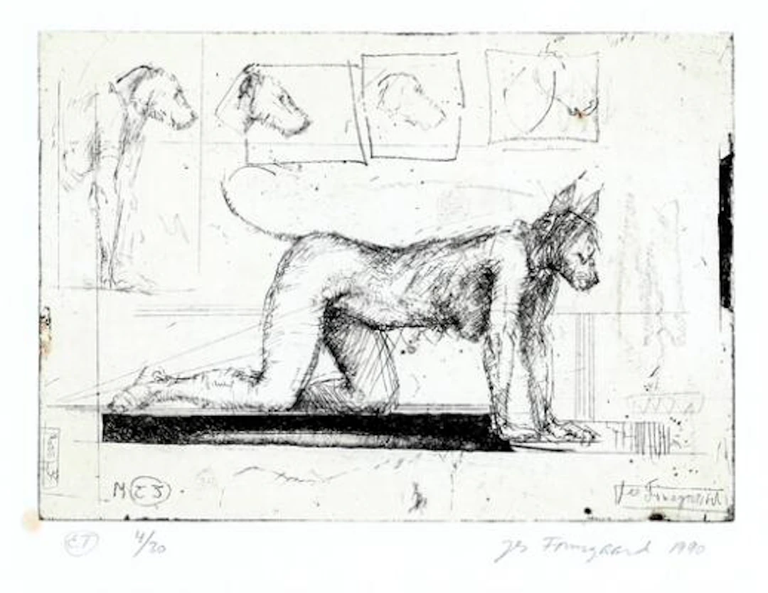 Jes Fomsgaard: Untitled. Signed Jes Fomsgaard 1990, E.T., 4/30. Drypoint