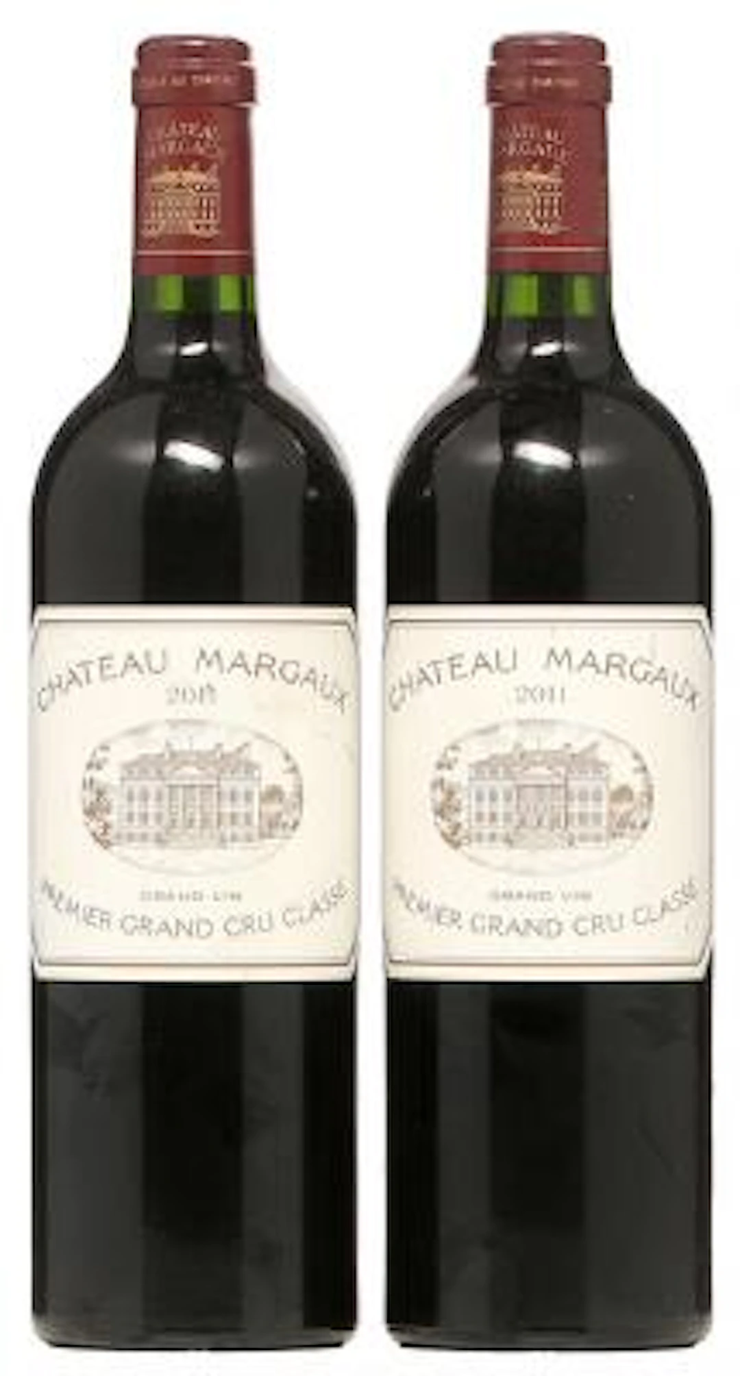 2 bts. Château Margaux, Margaux. 1. Cru Classé 2011 A (hf/in). – Bruun