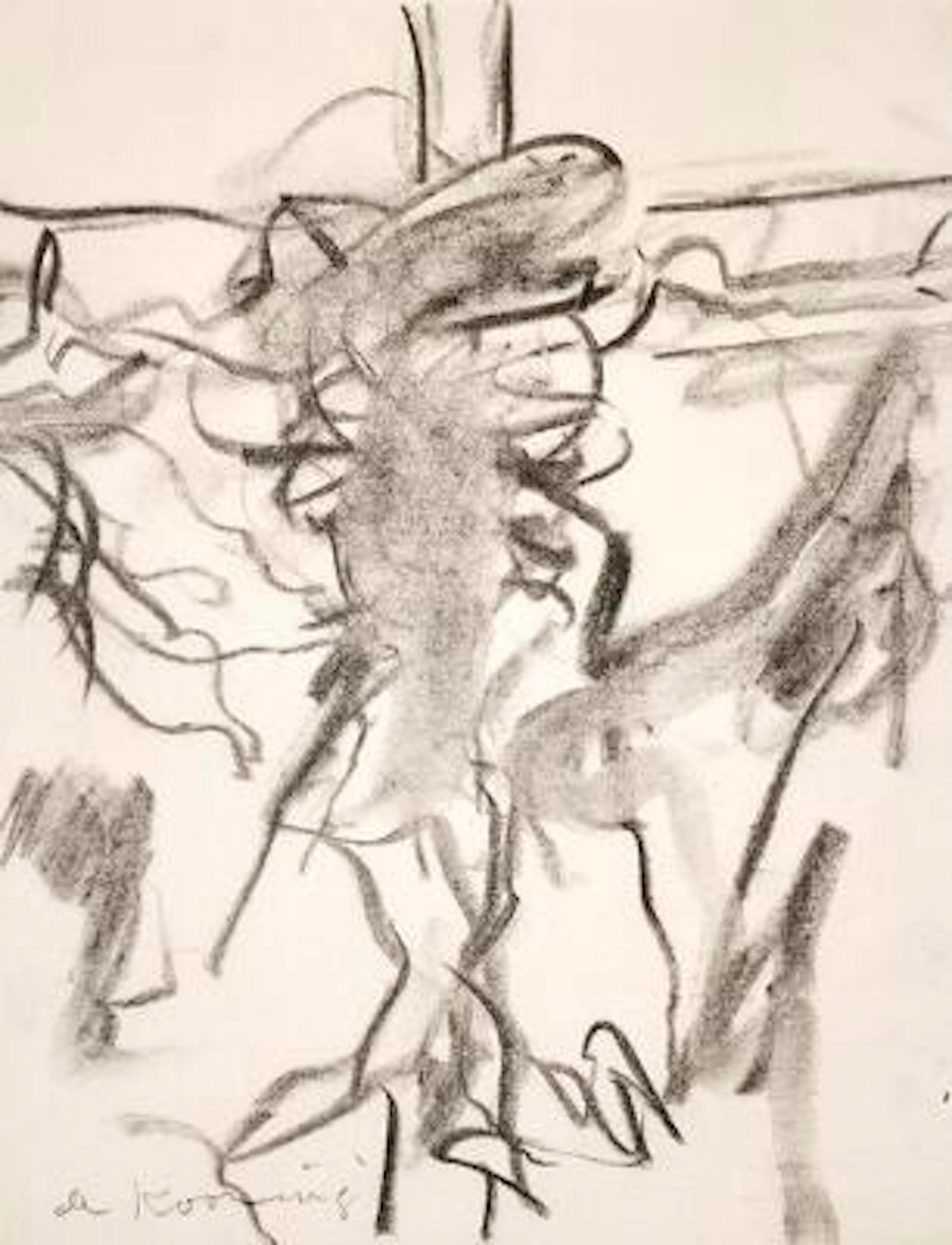 Willem de Kooning: Untitled (Crucifixion), c. 1970-75. Signed de Kooning.
