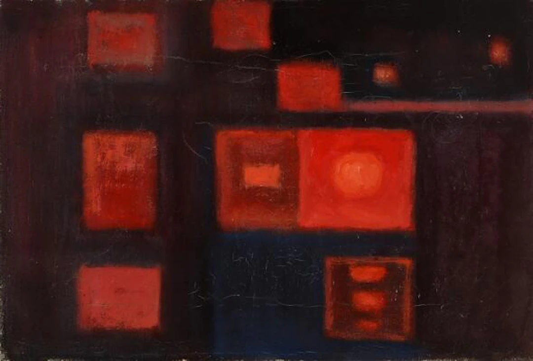 Harald Kjeldsen: Composition. Signed on the reverse Harald Kjeldsen