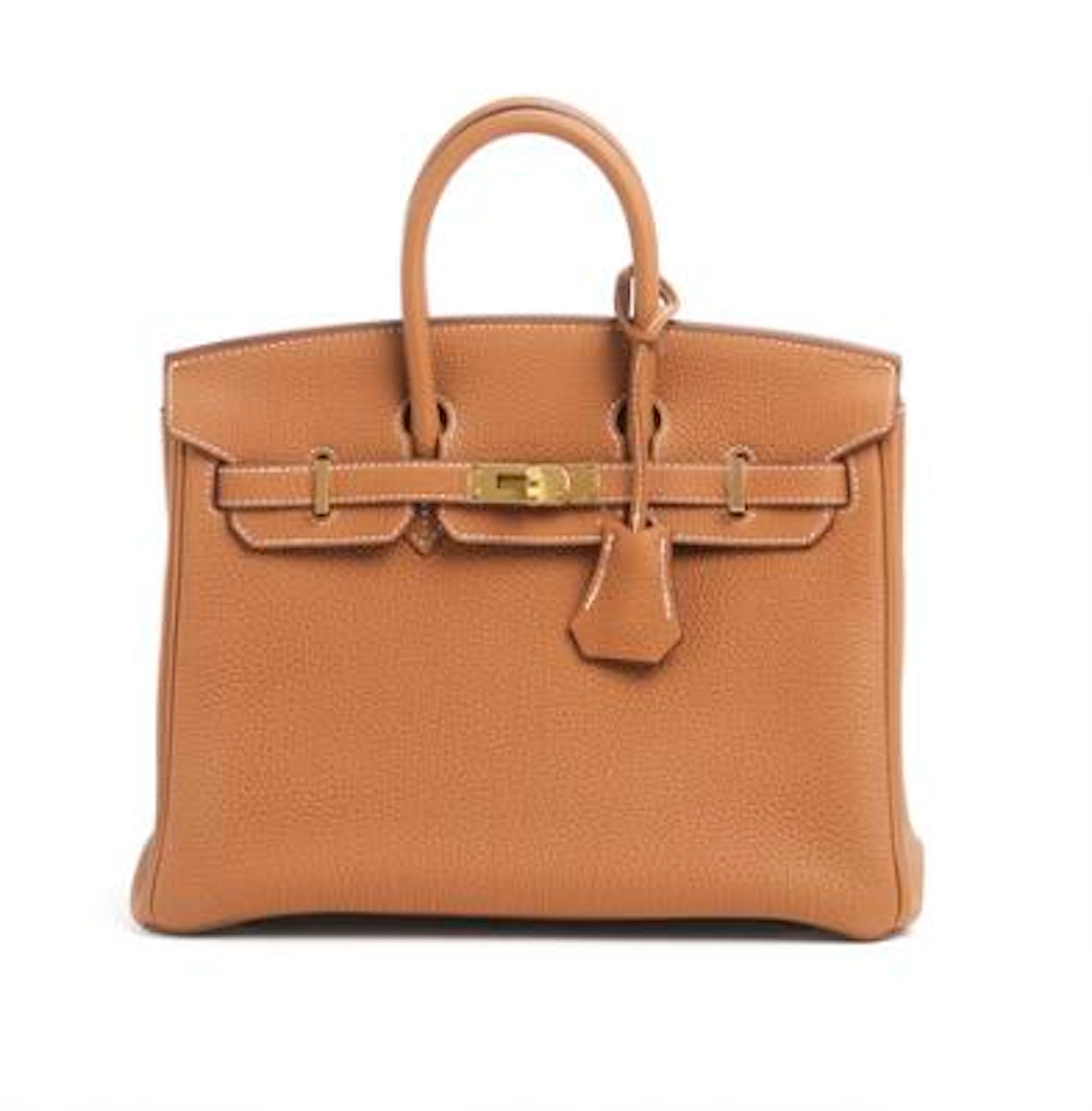 Hermès: A "Birkin 25" bag of brown leather with gold tone hardware