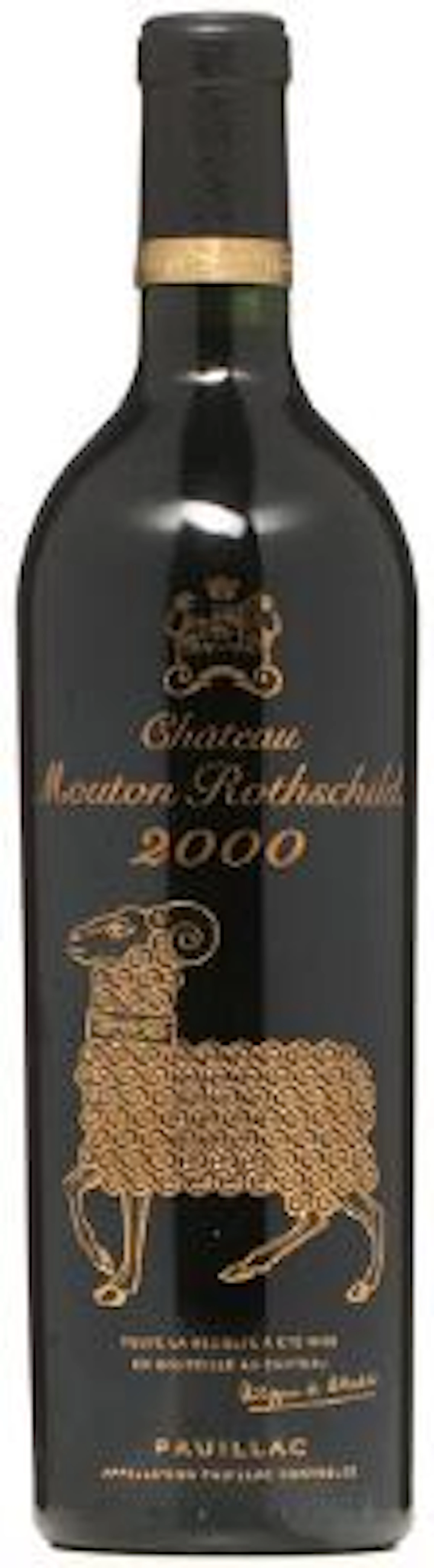 1 bt. Château Mouton Rothschild, Pauillac. 1. Cru Classé 2000 A (hf/in).
