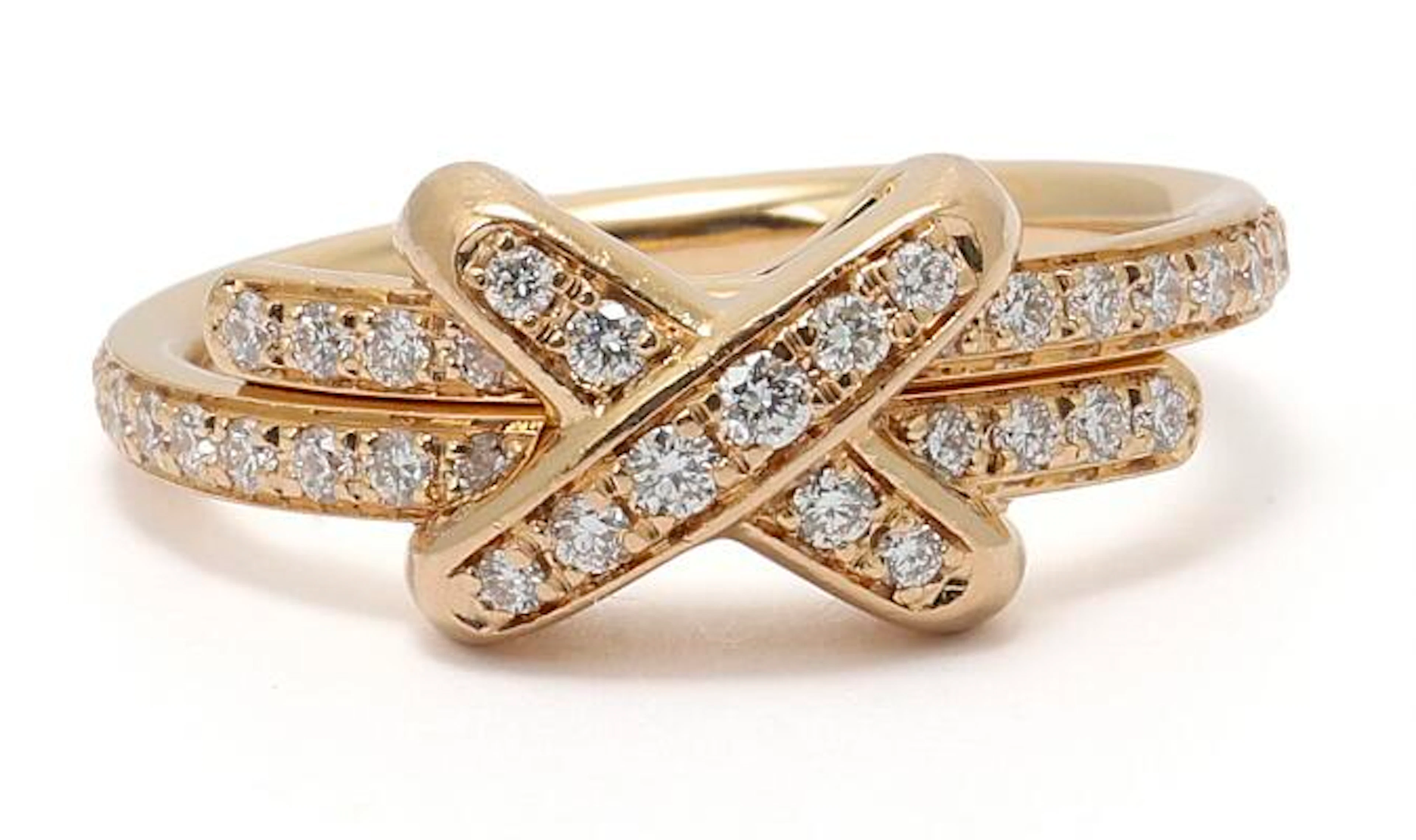 Chaumet: A "Liens" diamond ring set with brilliant-cut diamonds, mounted