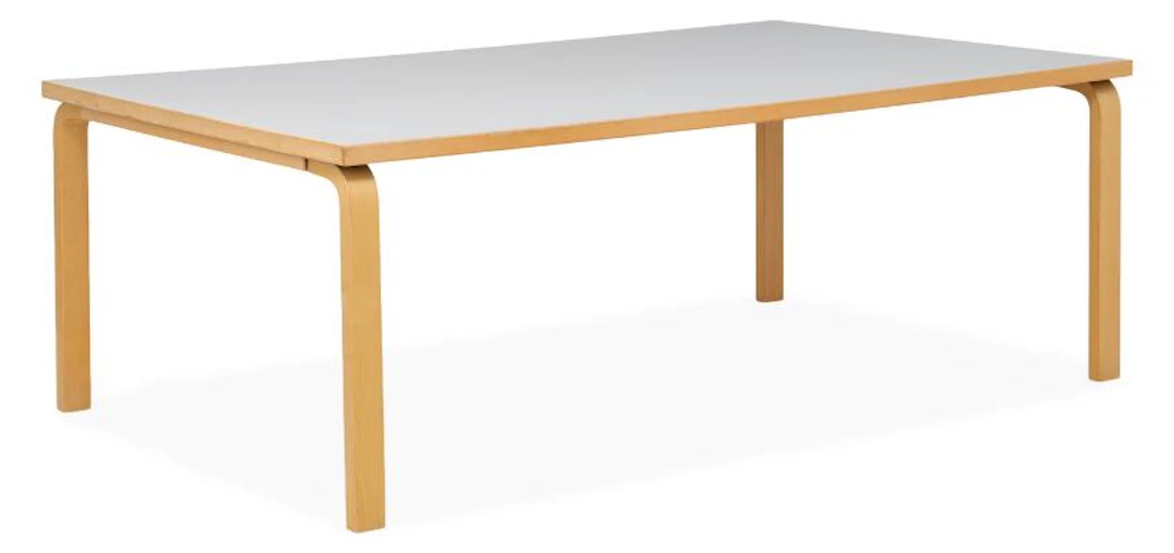 Alvar Aalto: Large work/dining table in birch. Top with white laminate.