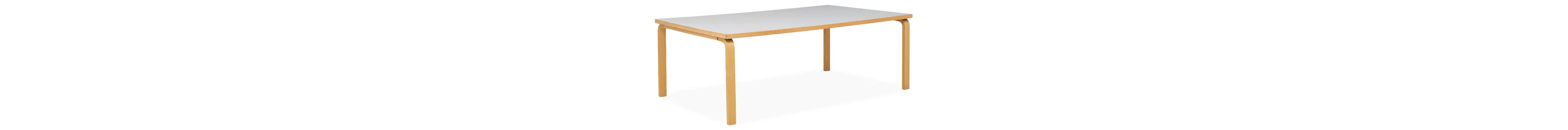 Alvar Aalto: Large work/dining table in birch. Top with white laminate.