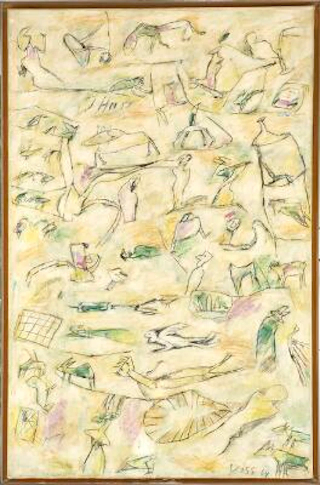 Jan Voss: "L'Ange-Gardien Surmene". Signed Voss 64; signed, titled