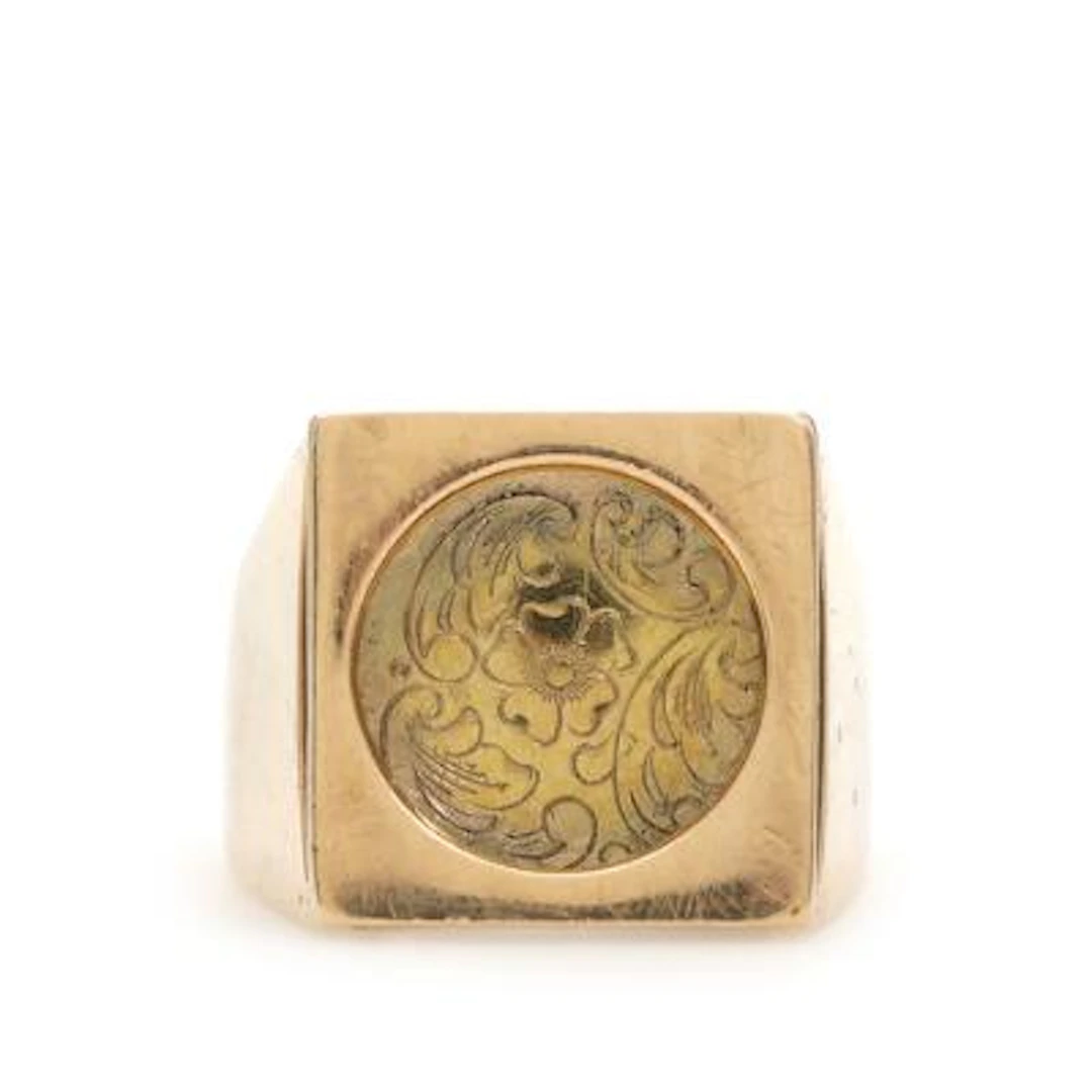 Ove Fogh Pedersen: Ring in 14 ct. gold decorated with chasing. Size