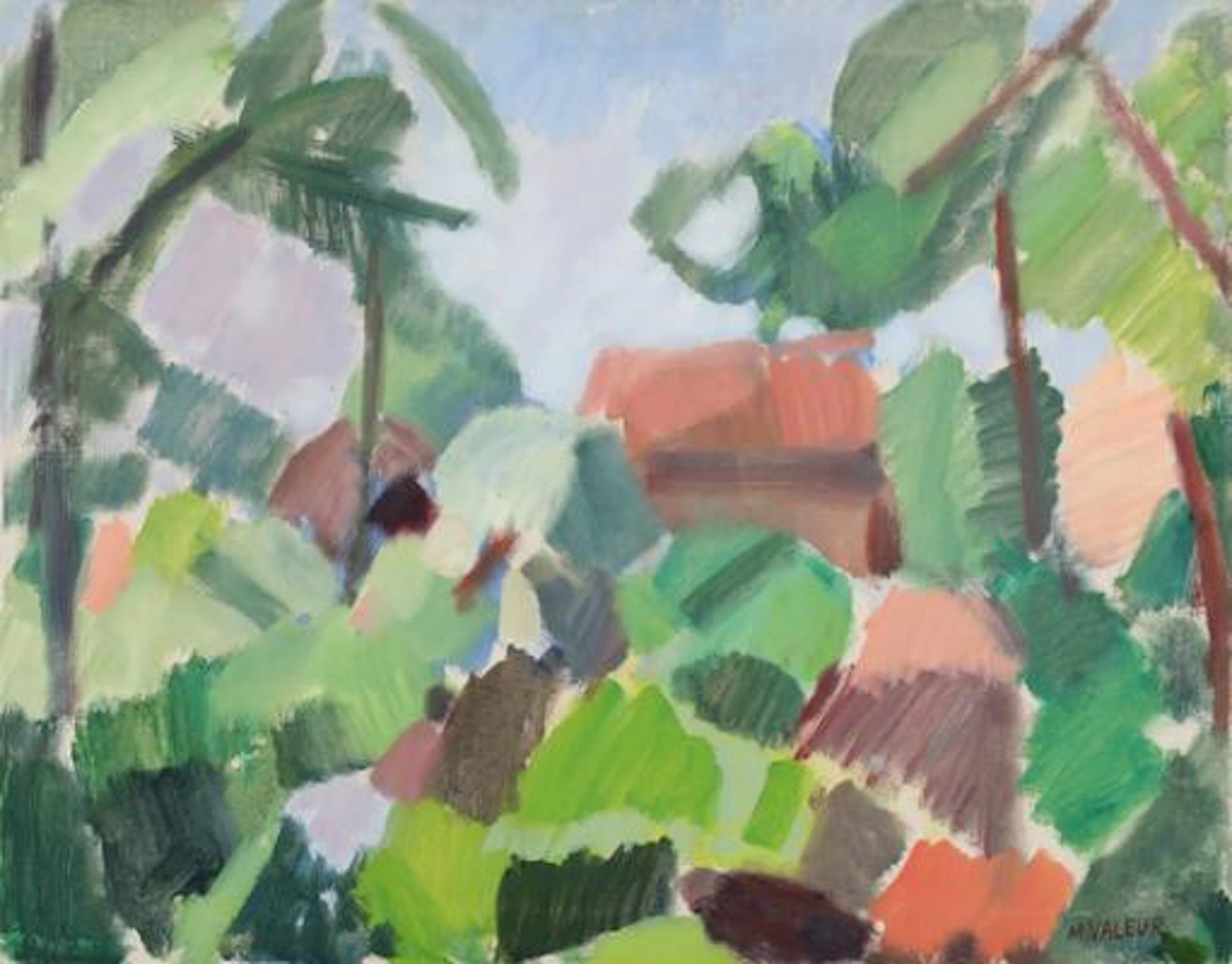 Mogens Valeur: "Morup Mølle - Thy". Signed M. Valeur. Oil on canvas.