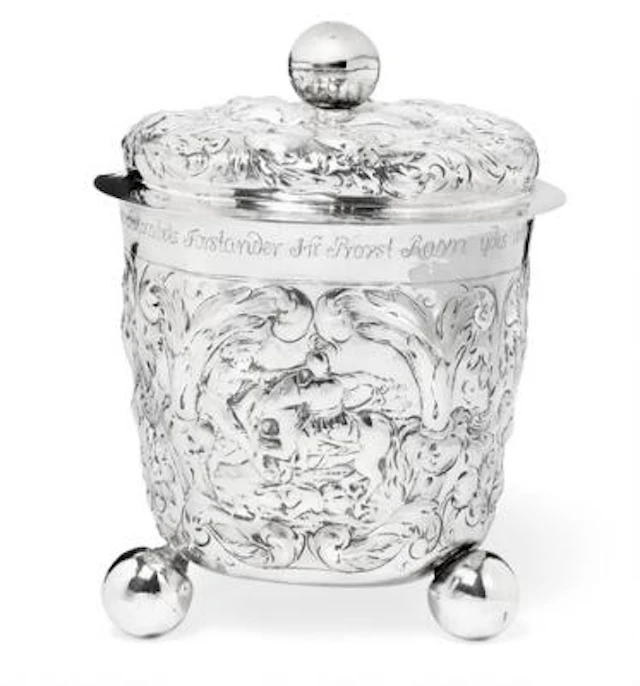 Jørgen Stilche: Danish Baroque silver covered beaker. Copenhagen 1687