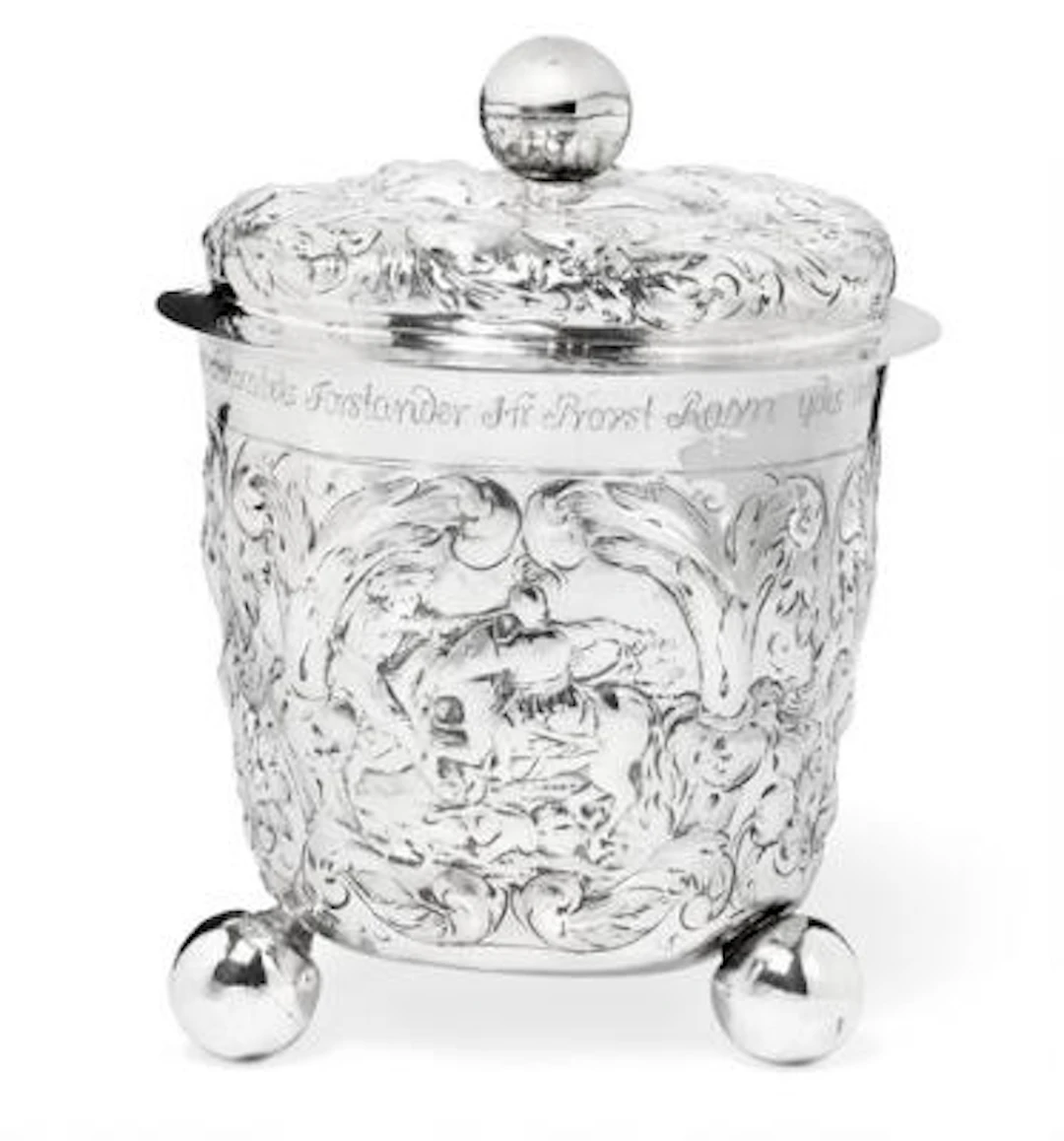 Jørgen Stilche: Danish Baroque silver covered beaker. Copenhagen 1687