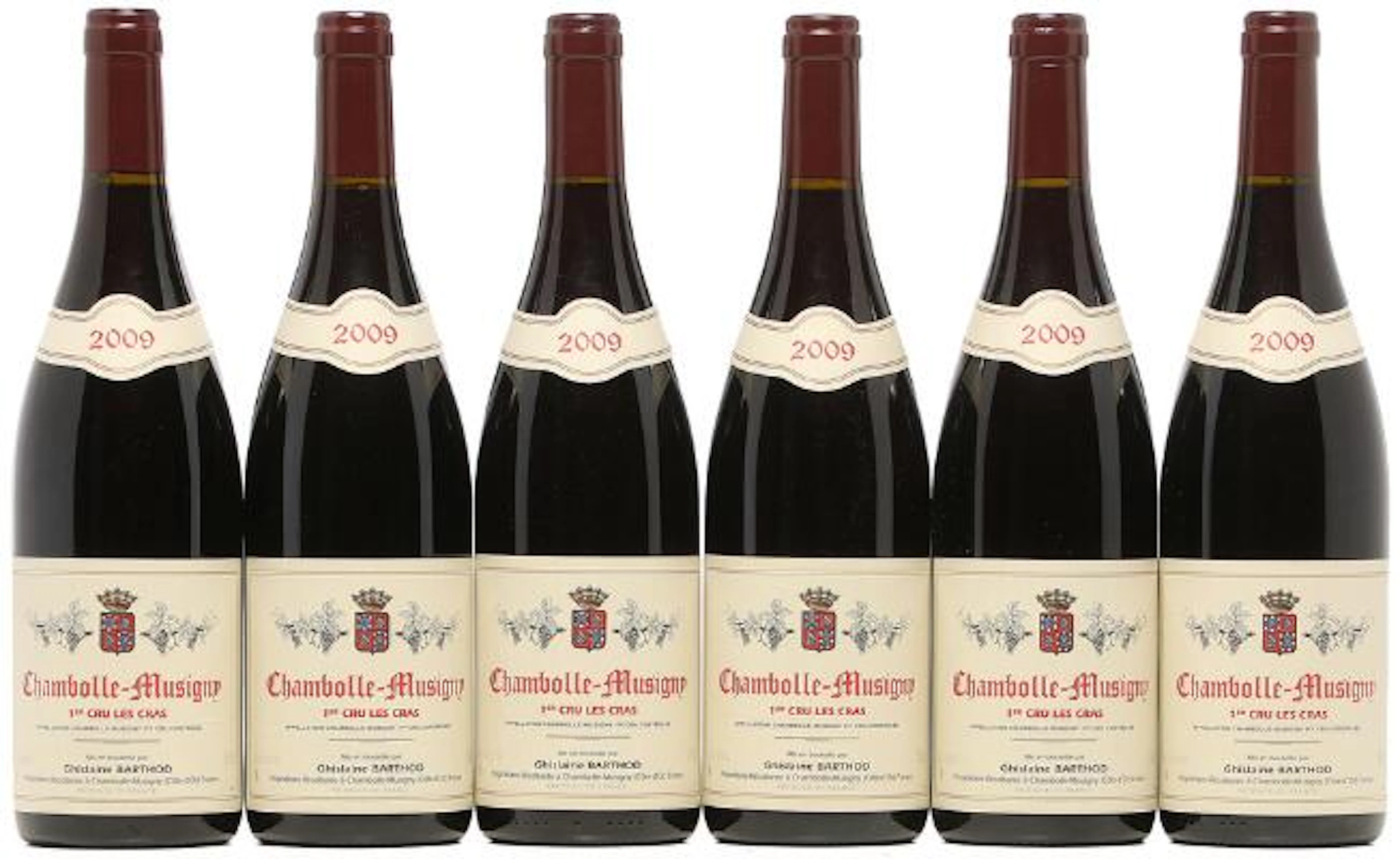6 bts. Chambolle-Musigny 1. Cru "Les Cras", Ghislaine Barthod 2009