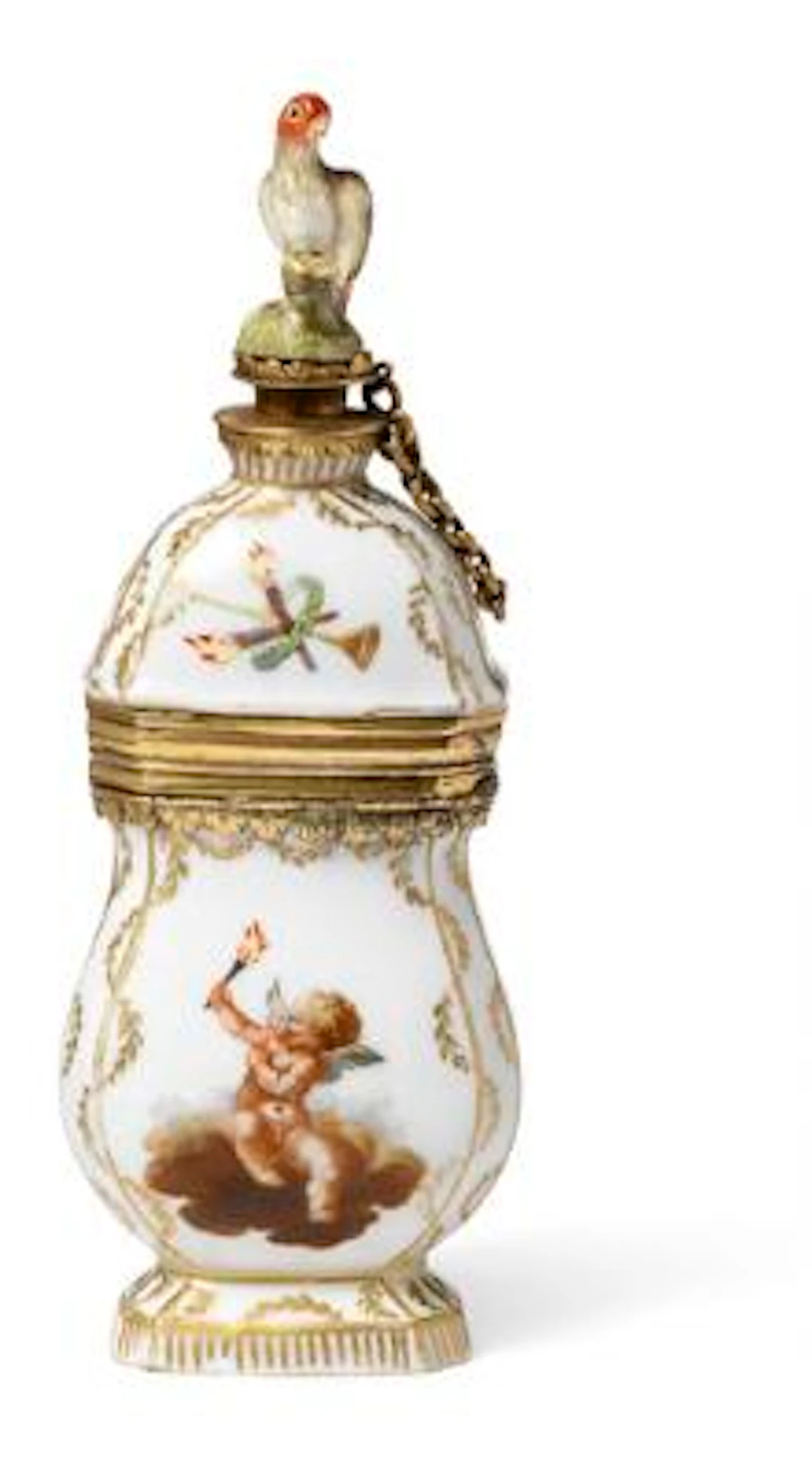 Porcelain scent bottle, mounted in gilt metal. Royal Porcelain Factory