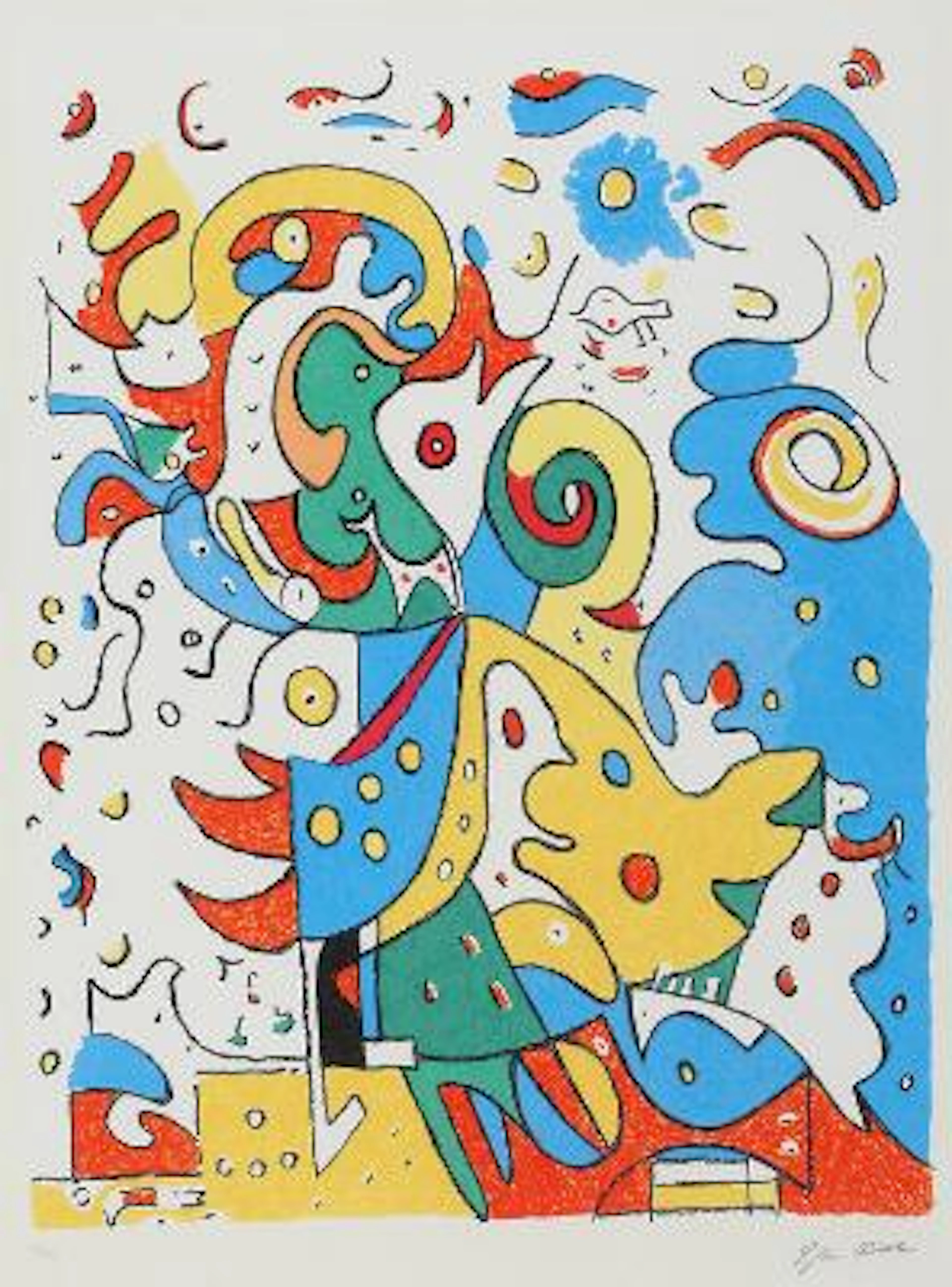 Ejler Bille: Untitled. Signed Ejler Bille, 70/100. Lithograph in colours.